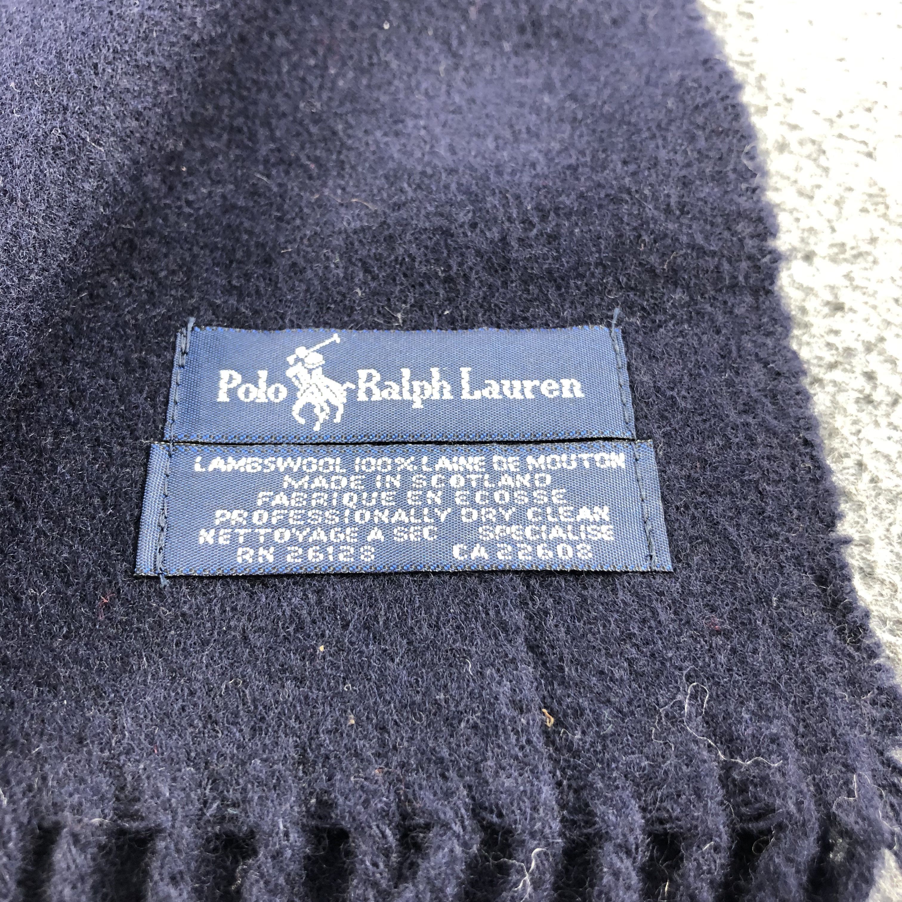 Polo Ralph Lauren Polo Ralph Lauren Navy Blue Wool Scarf Muffler V661 Size ONE SIZE - 5 Thumbnail