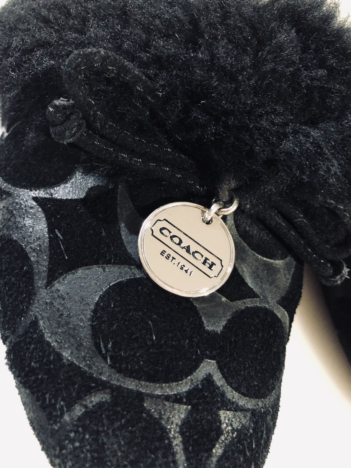 Coach Coach carra black suede/shearling logo slides 6 Size US 6 / IT 36 - 3 Thumbnail