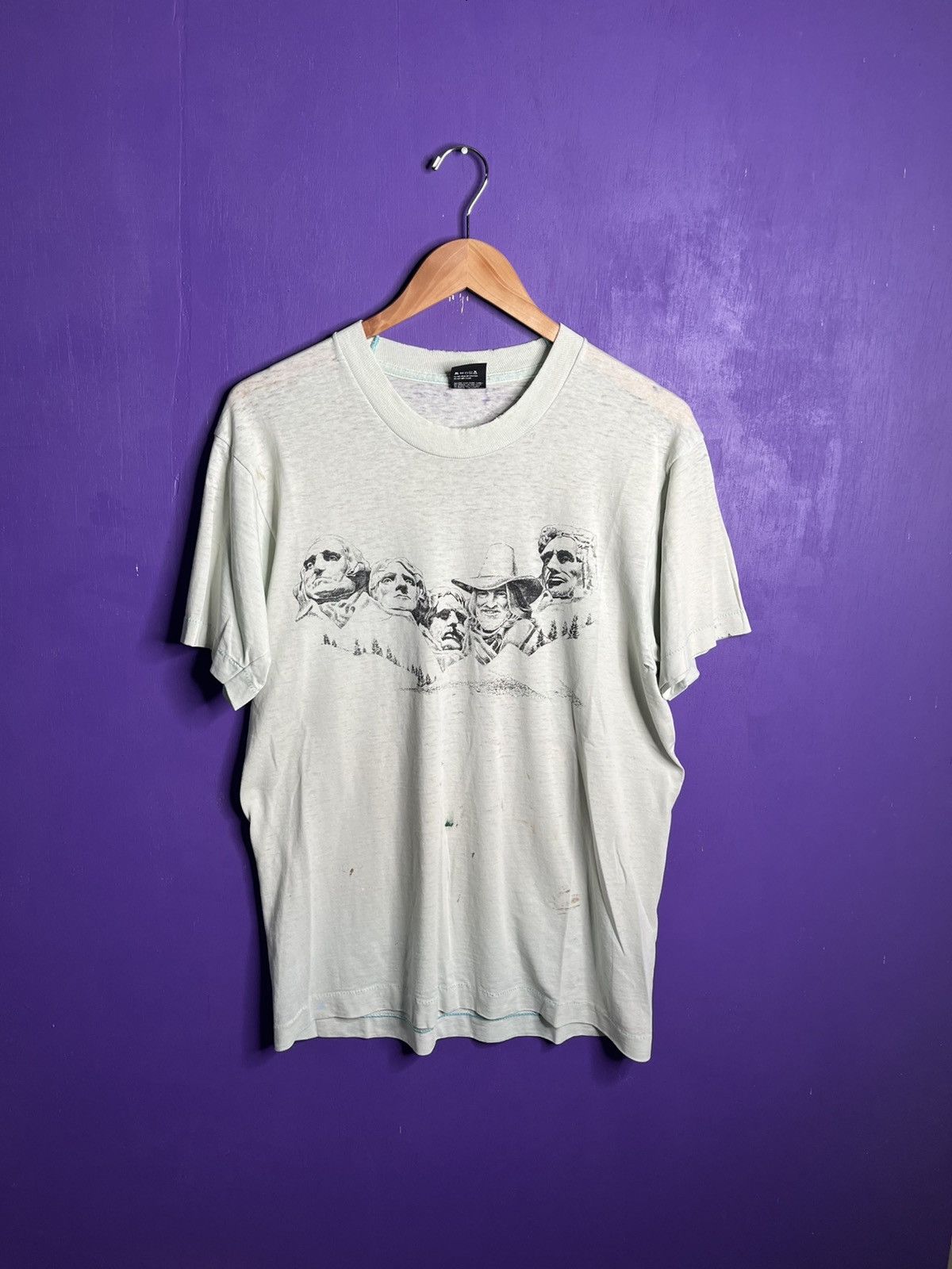 Band Tees × Vintage Vintage 90s Willie Nelson on tour Mt. Rushmore t-shirt Size US L / EU 52-54 / 3 - 1 Thumbnail
