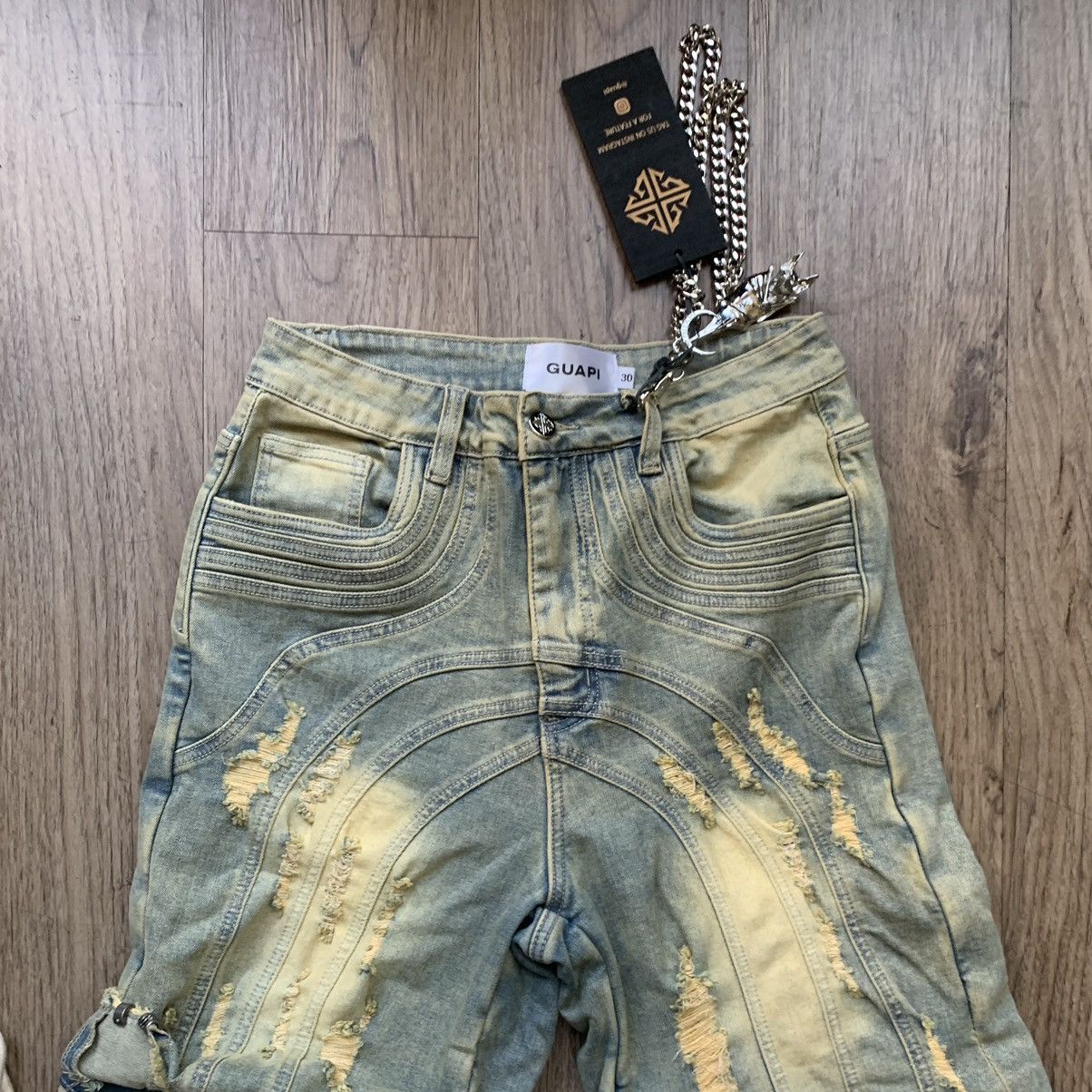 Vintage Denim Into Knit Pant GUAPI Size US 30 / EU 46 - 11 Thumbnail