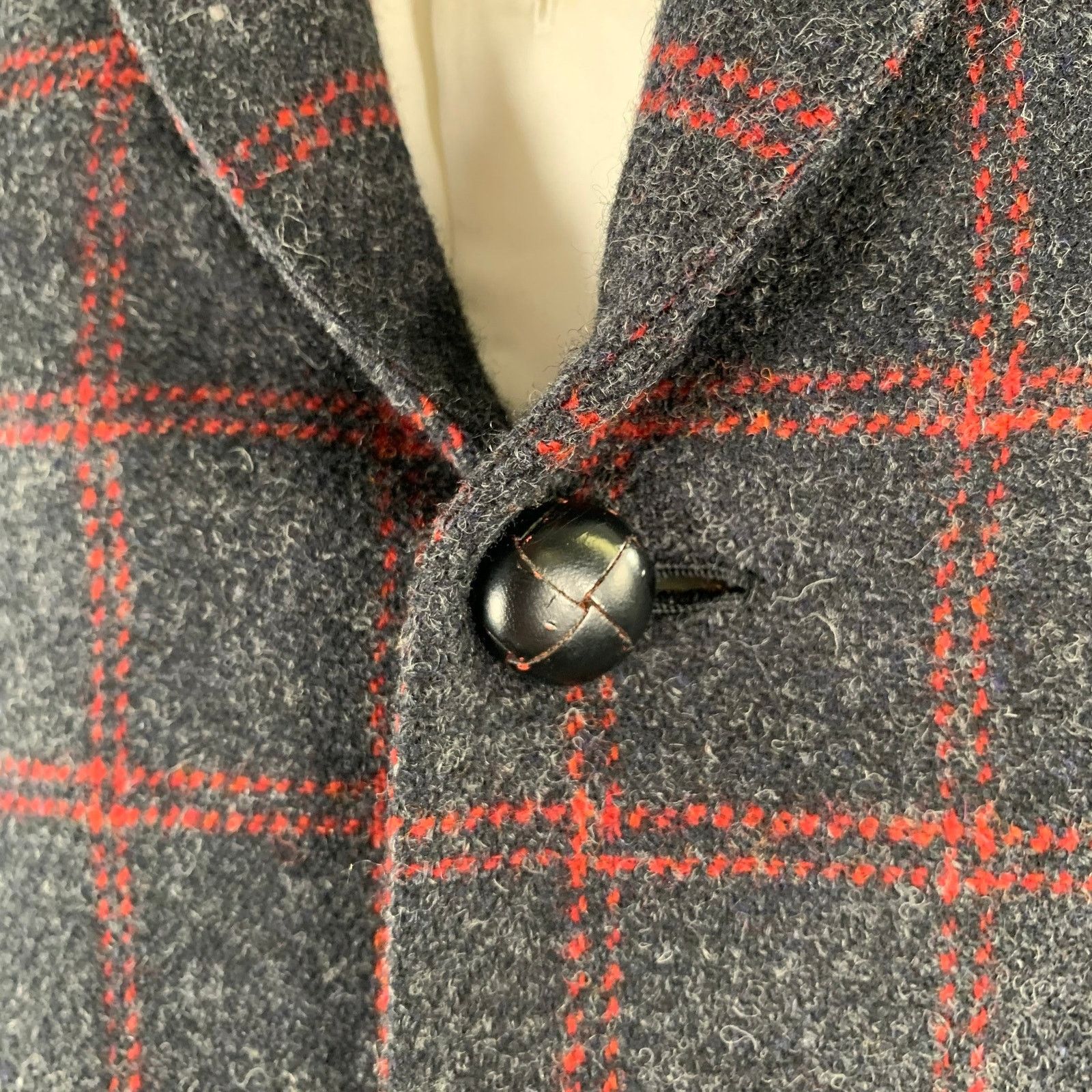 Brioni BRIONI Regular Grey Red Window Pane Wool Sport Coat Size 40R - 5 Thumbnail