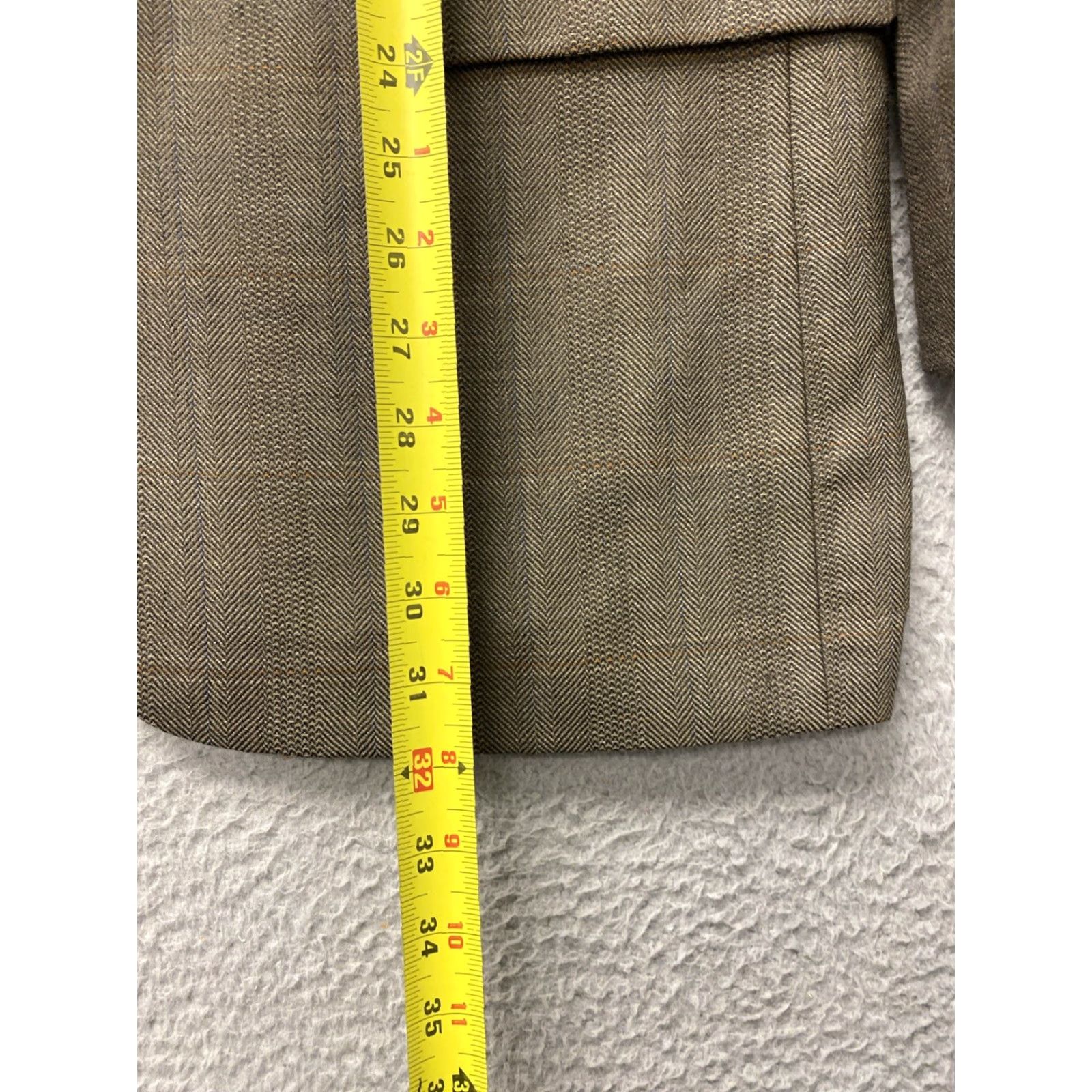 Joseph Joseph & Feiss Blazer Sport Coat Mens 42 R Brown Plaid Wool Tweed / 71-52 Size 42R - 7 Thumbnail
