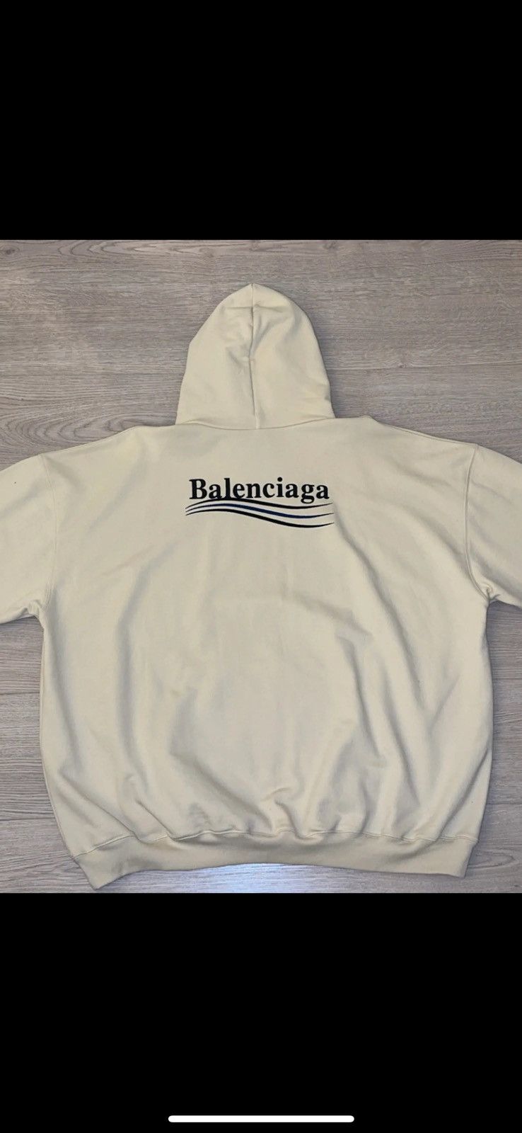 Balenciaga Cream logo hoodie Size US M / EU 48-50 / 2 - 1 Thumbnail