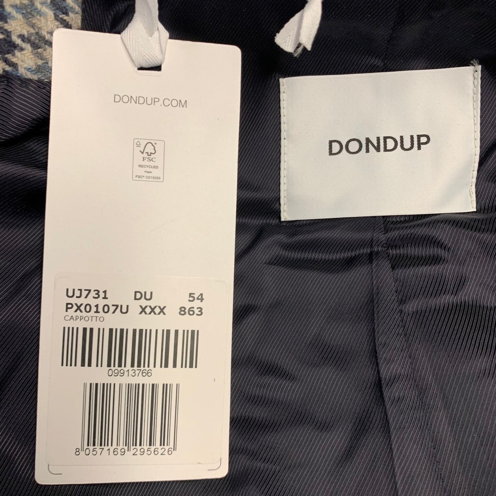 Dondup DONDUP Houndstooth Wool Single Breasted Notch Lapel Coat Size US XL / EU 56 / 4 - 6 Thumbnail