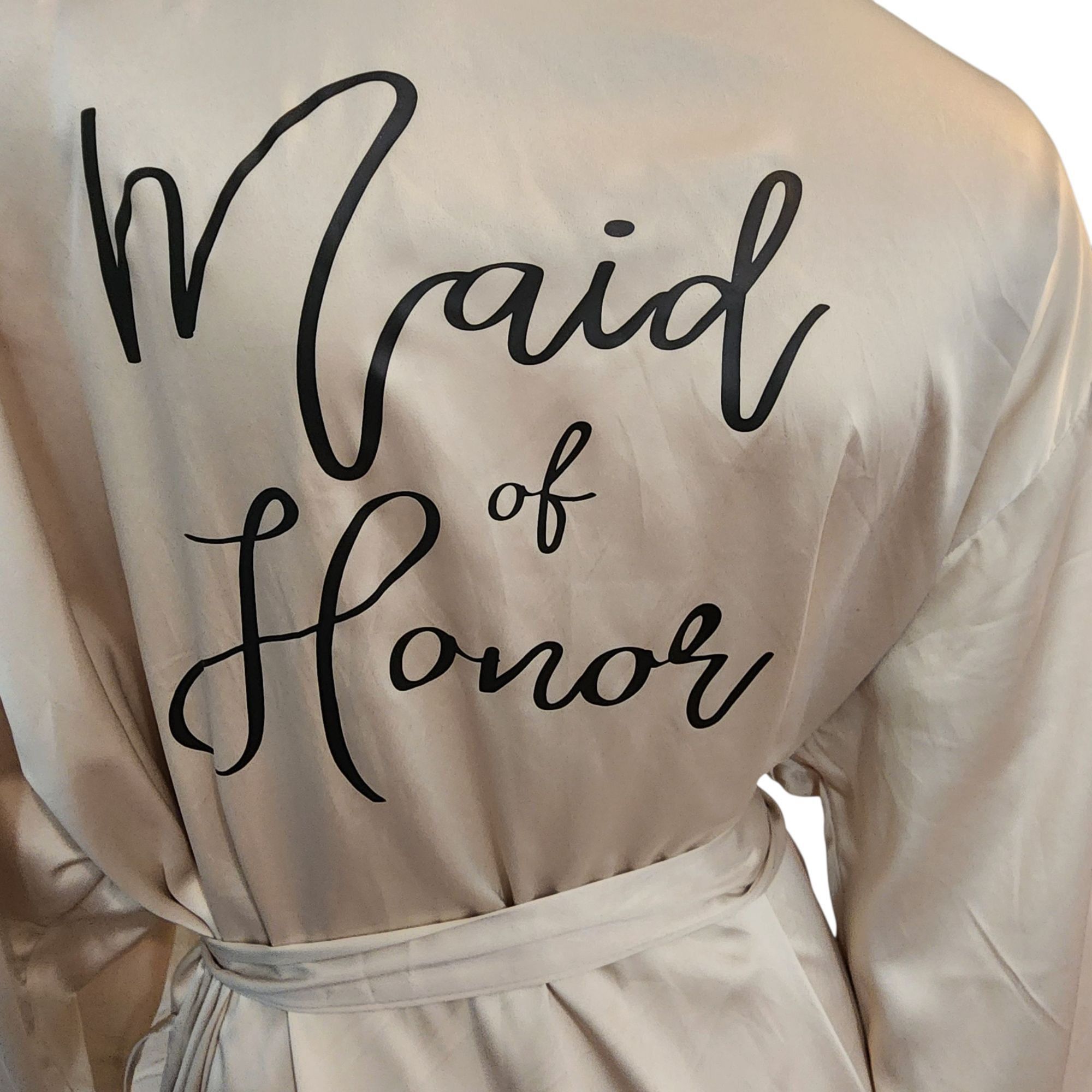 Other Maid of Honor Bridal Party Robe Silk Satin Lace Trim Spa Rob Size 4XL / US 24-26 - 5 Thumbnail