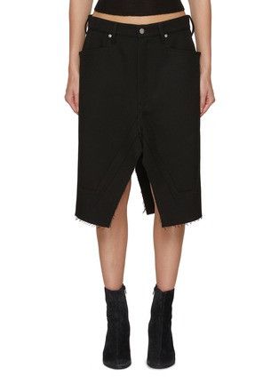 Rick Owens o1y0126 Denim Mini Skirt in Black Size 29" - 1 Thumbnail