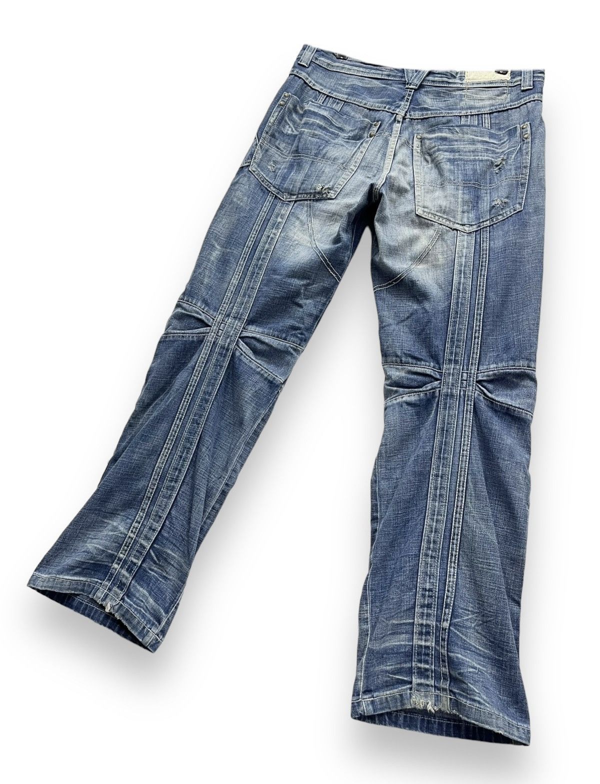 Jean FYE🔥TOUGH JEANSMITH Designer Distressed Bartack Denim Pants Size US 34 / EU 50 - 4 Thumbnail