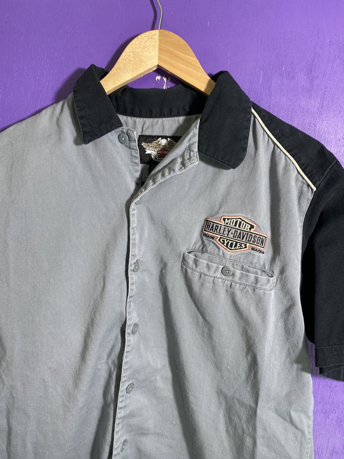 Harley Davidson × Vintage Vintage Harley Davidson two tone work button up Size US M / EU 48-50 / 2 - 3 Thumbnail