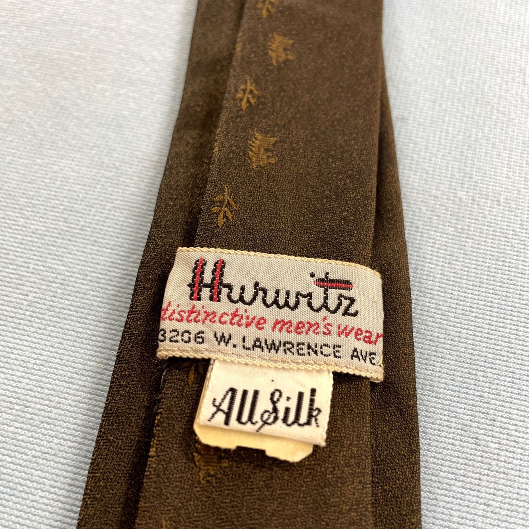 MCM vtg Hurwitz Silk Tie Distinctive Mens Slim MCM Deco Medallion Brown 2x57 Capsule Necktie Size ONE SIZE - 5 Thumbnail