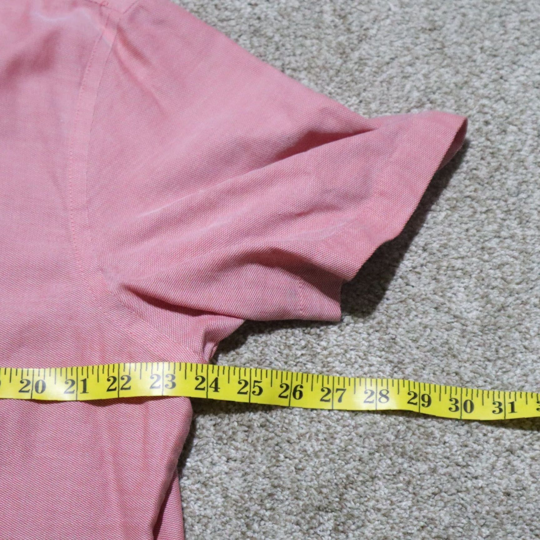 Van Heusen Van Heusen Shirt Pink Solid Salman Pocket Button Up Mens Size XL 17.5 100% Cotton Regular Short? Size 46R - 5 Thumbnail