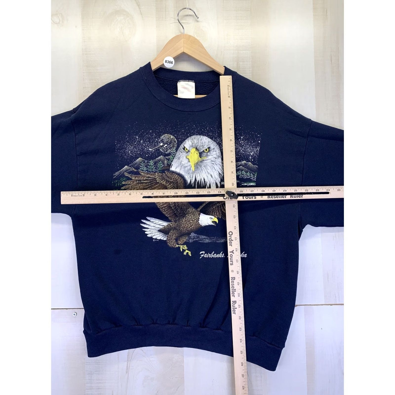 American Apparel VINTAGE Fairbanks Alaska Bald Eagle Mens Blue Graphic Sweatshirt-Large-USA Made Casual Everyday Cotton Blend Size US L / EU 52-54 / 3 - 2 Thumbnail