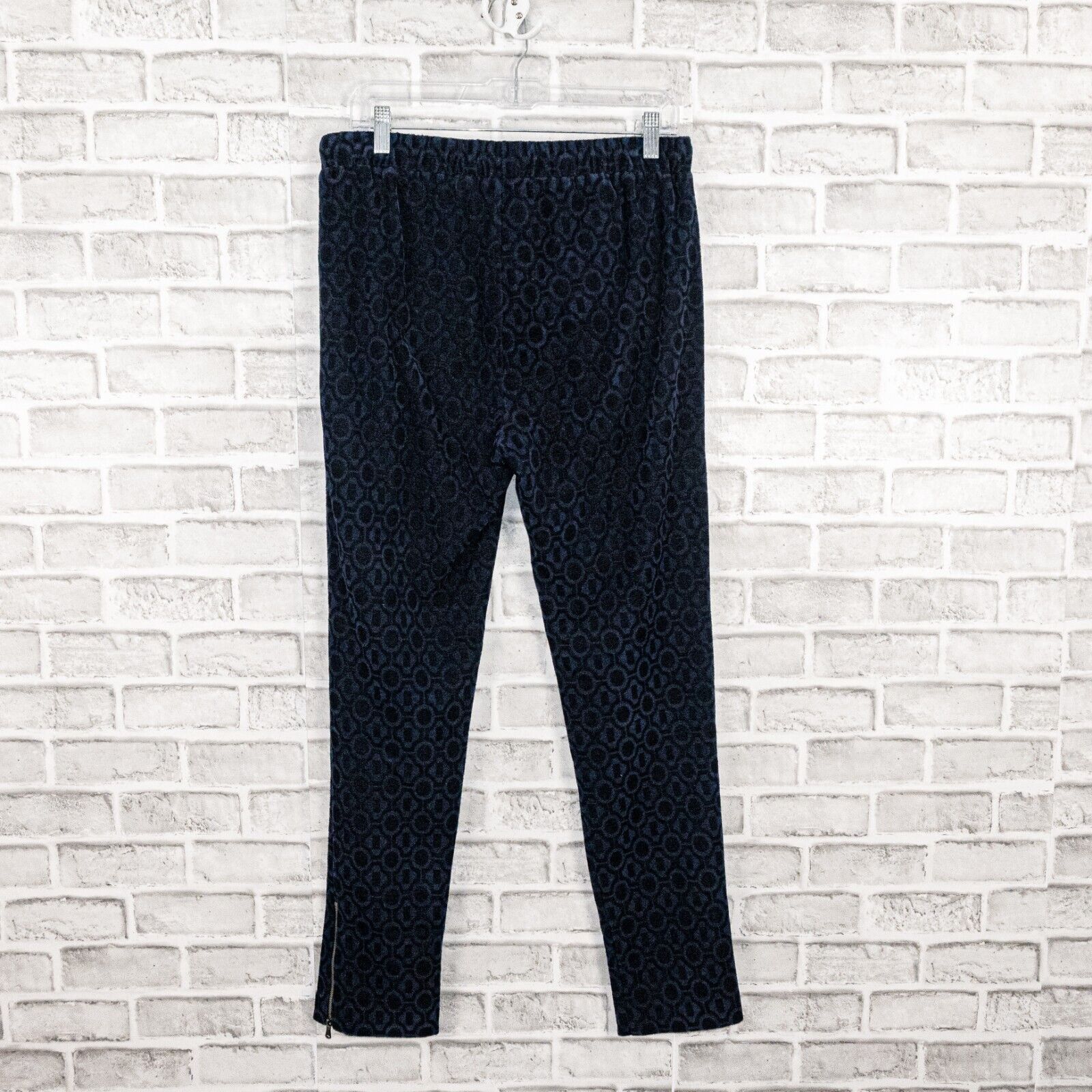 Mr Turk MR TURK Navy Blue Drawstring Pants Geo Print terry ankle Zip Size US 32 / EU 48 - 3 Thumbnail