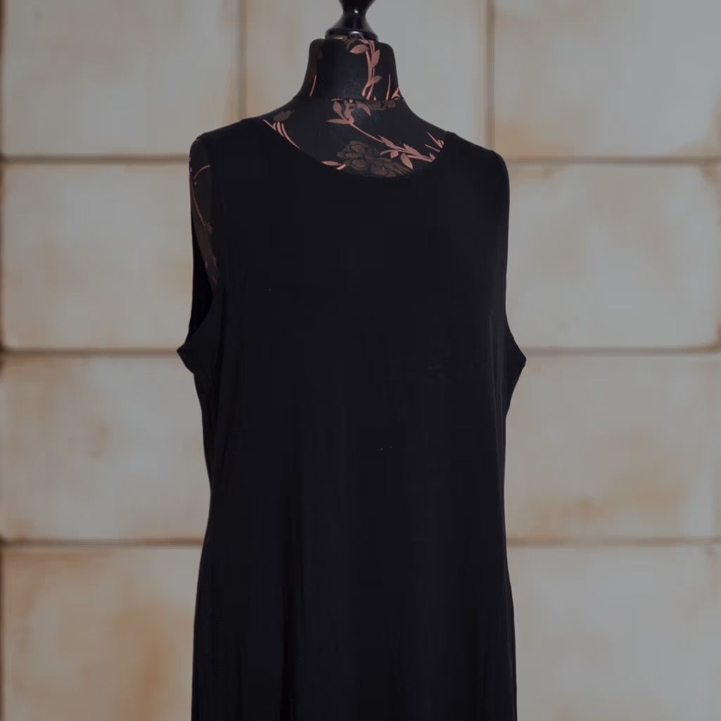 Vintage Gudrun Sjoden Womens Black Sleeveless Dress Stretchy Size XL Dress XS? Size XL / US 12-14 / IT 48-50 - 1 Thumbnail