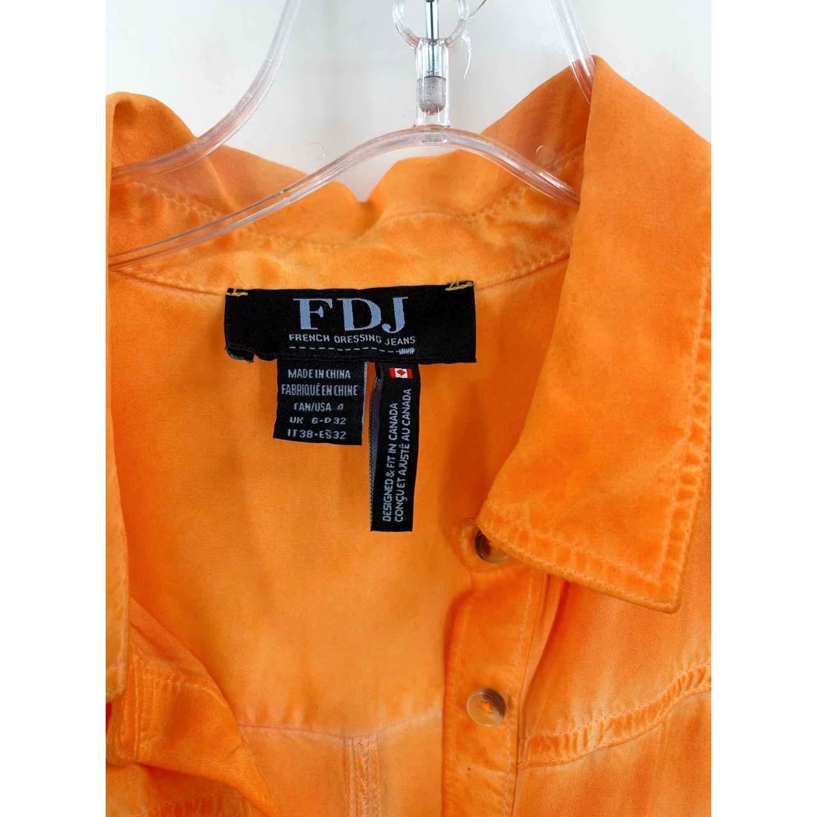 Vintage FDJ Button Down Orange Size 4 Regular - Pre-Owned Size S / US 4 / IT 40 - 3 Thumbnail