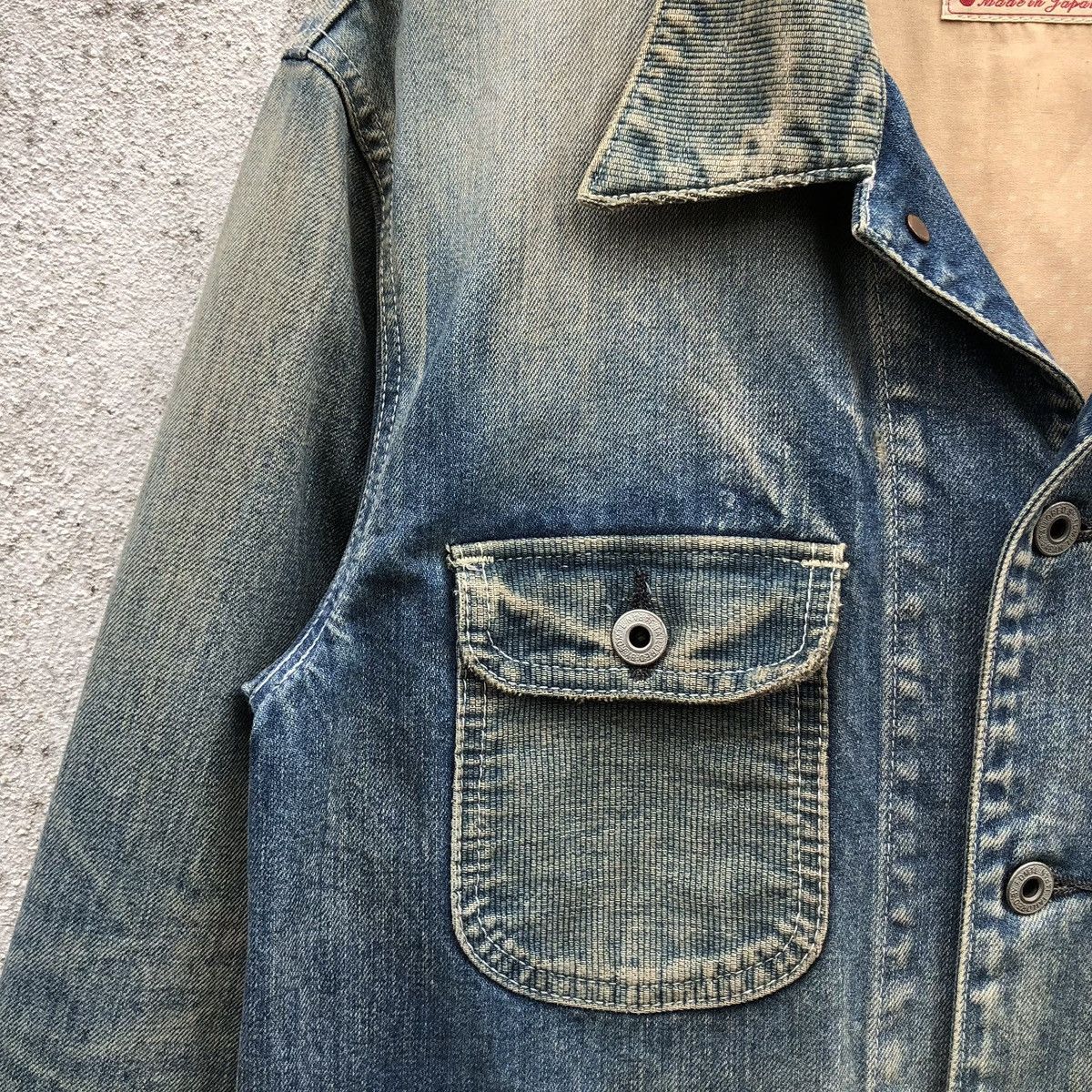 Japanese Brand Fundamental Agreement Denim Distressing Patched Chore Jacket Size US XL / EU 56 / 4 - 4 Thumbnail