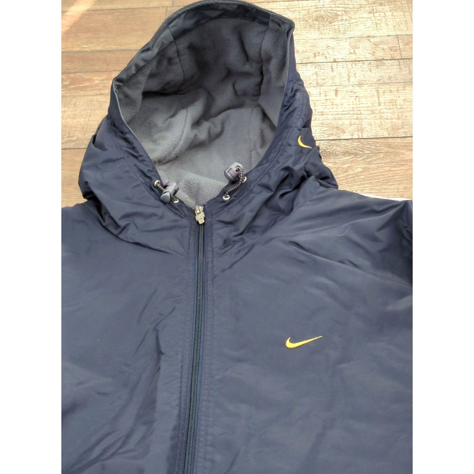 Nike VINTAGE Nike Hoodie Mens XL Zip Blue Yellow Fleece Lined 1990s Full Zip Size US XL / EU 56 / 4 - 2 Thumbnail
