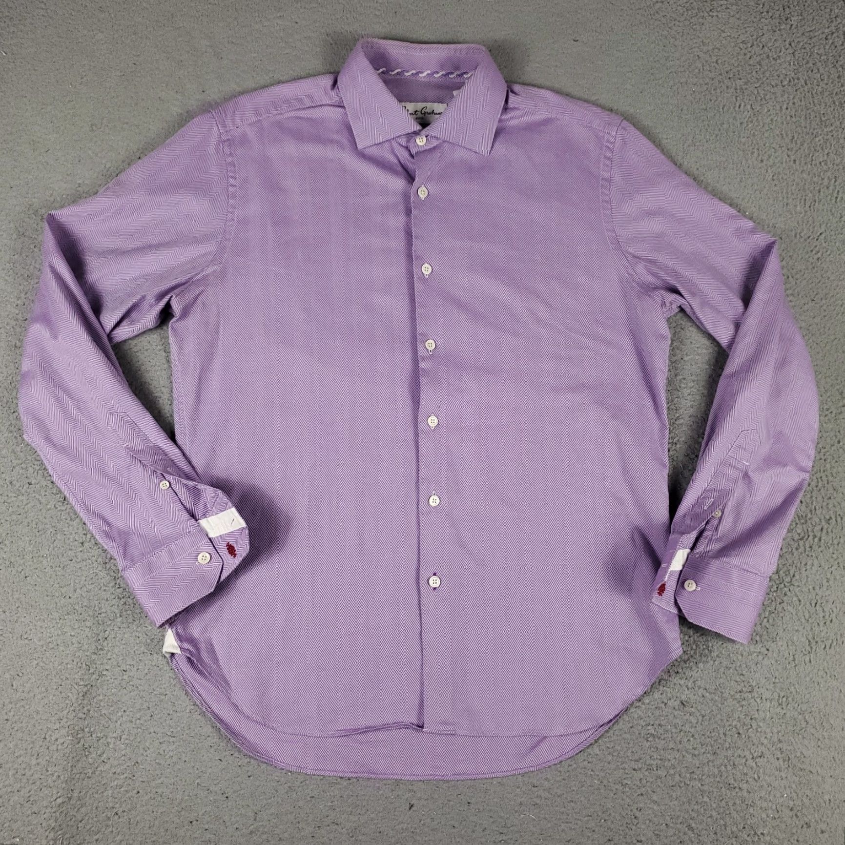 Robert Graham Robert Graham Dress Shirt Mens Size 15.5 Purple Check Long Sleeve Button Up Size 40R - 2 Thumbnail