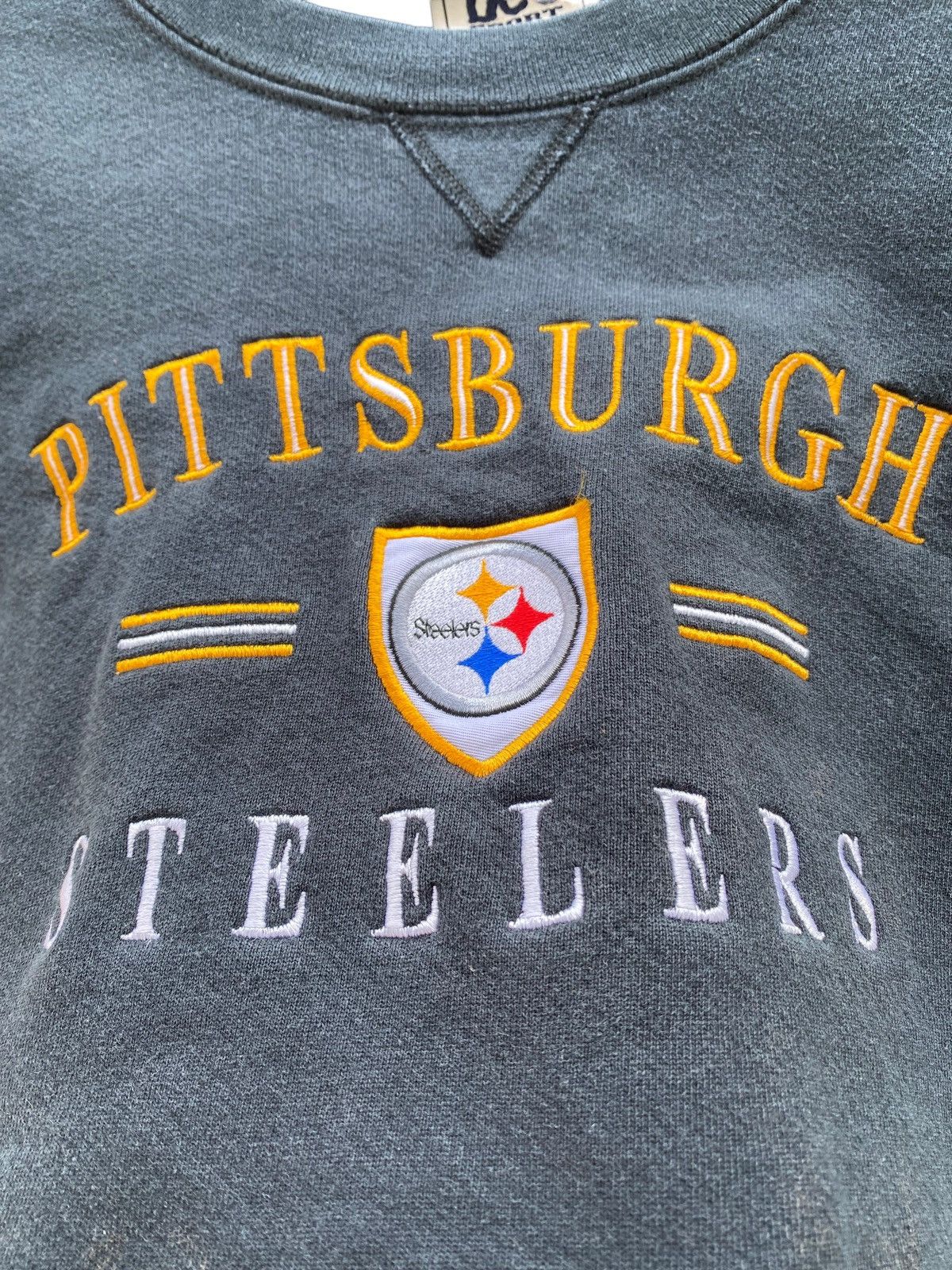NFL Vintage 90s Pittsburgh Steelers Crop Sweatshirt Size US XL / EU 56 / 4 - 7 Thumbnail