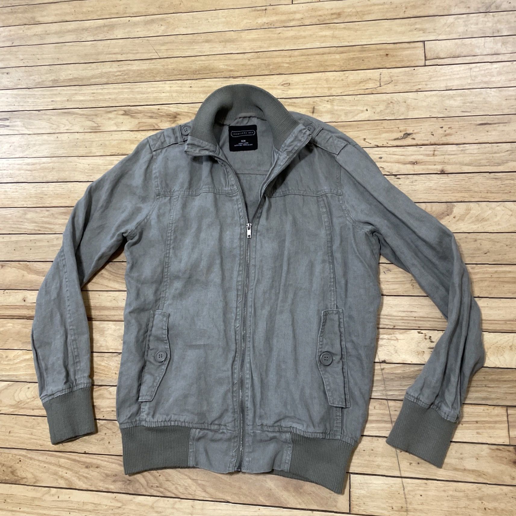 21 Men VINTAGE Flight 21MEN 100% Linen Bomber Jacket Men M Green Army Military Light Layer Shirt Size US M / EU 48-50 / 2 - 4 Thumbnail