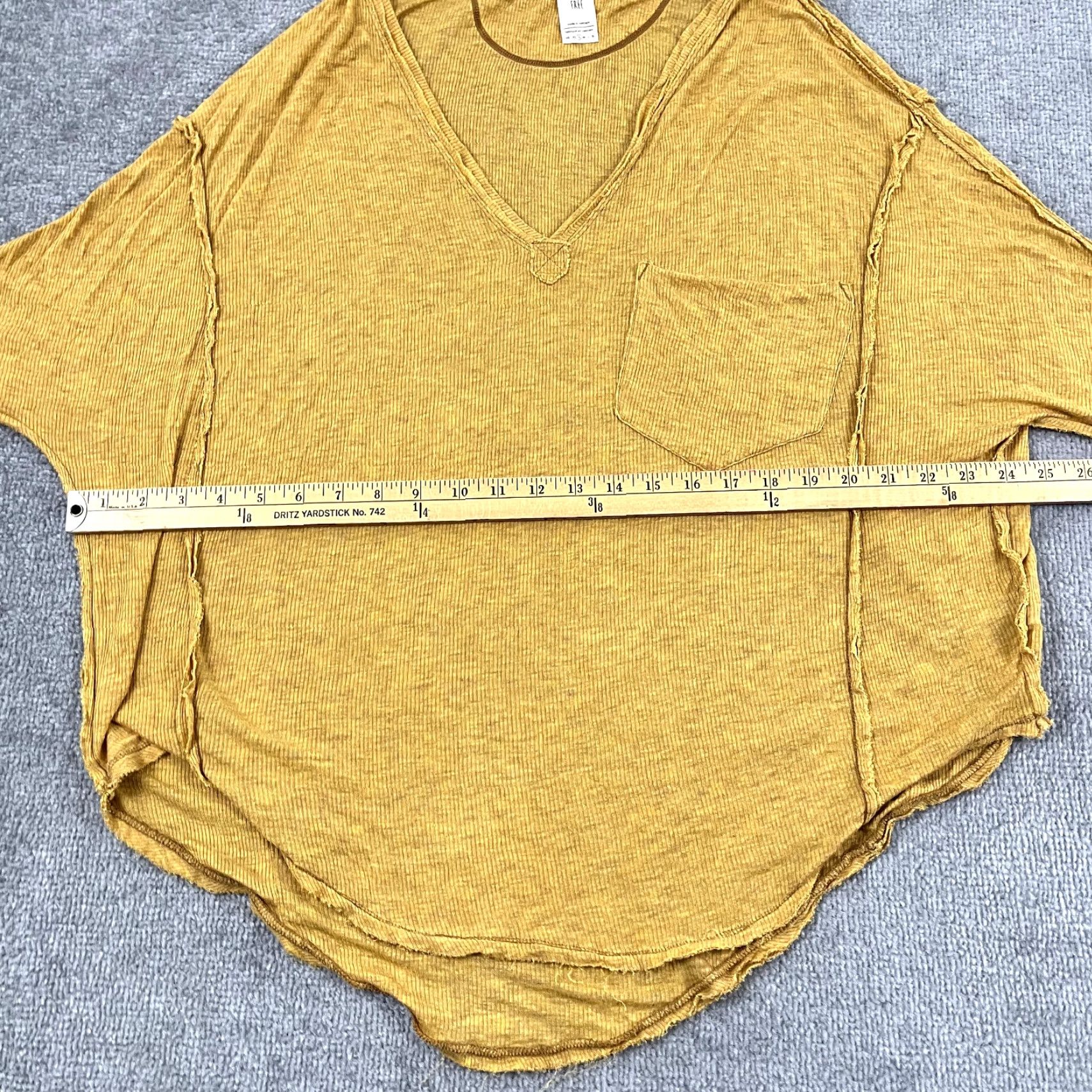 Vintage FREE PEOPLE Shirt Women Small Oversized Yellow Golden Gate Tee Dolman Sleeve Womens Size S / US 4 / IT 40 - 5 Thumbnail