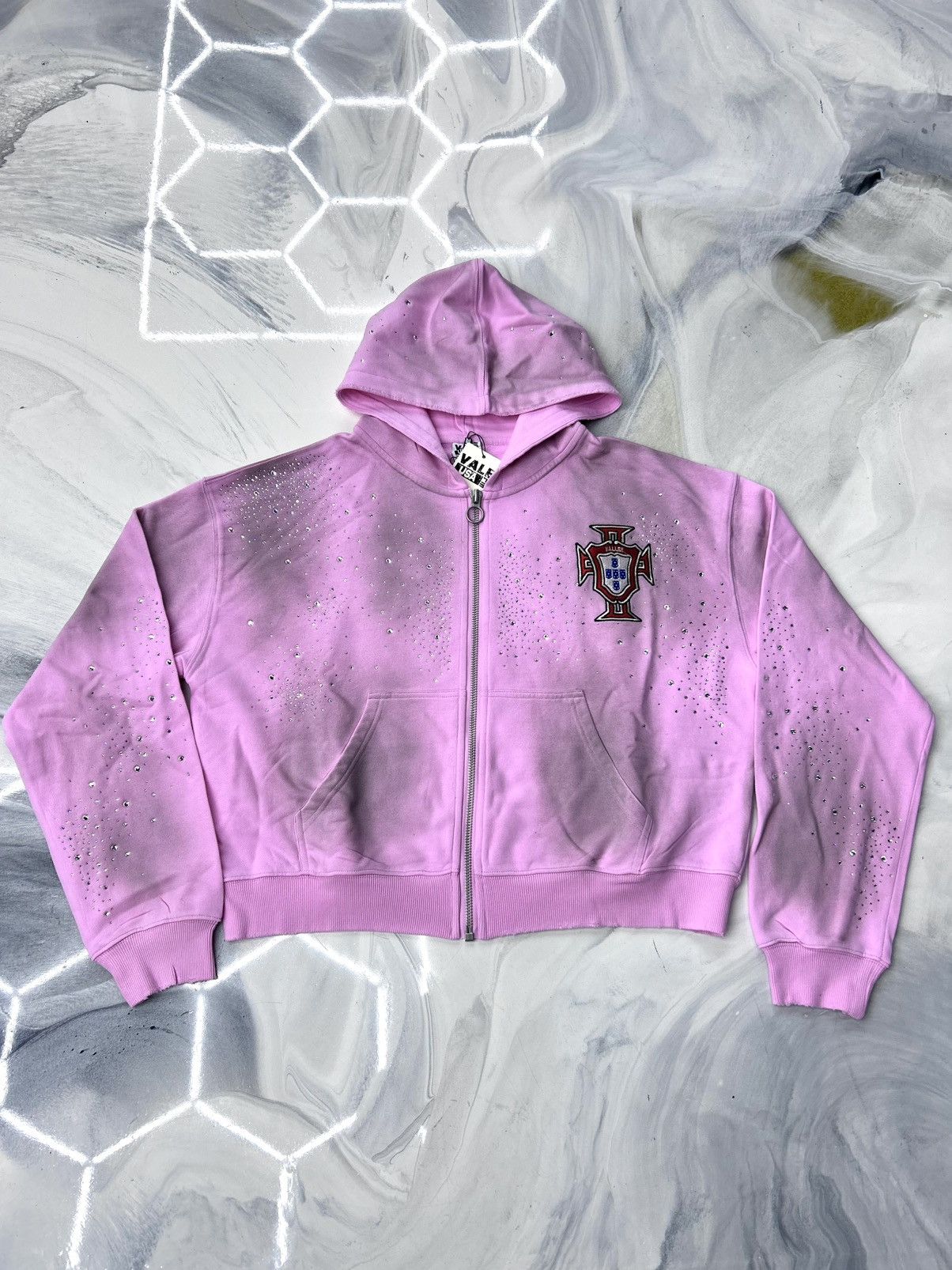 Vale Vale Pink Venus Crystal Cluster Zip Up Hoodie Size L Size US L / EU 52-54 / 3 - 1 Thumbnail