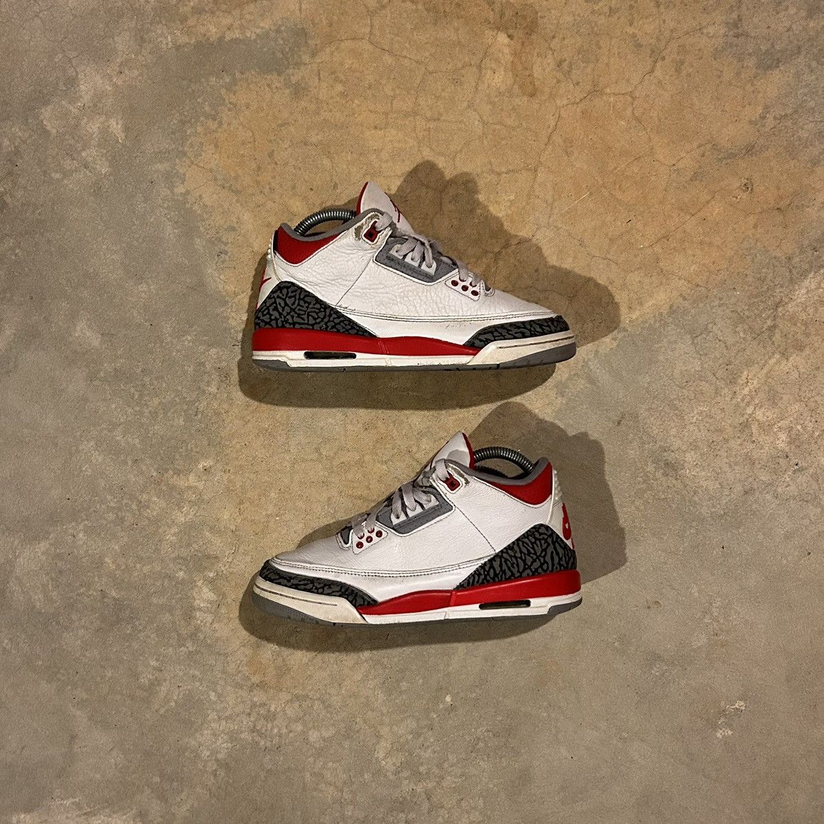 Pre-owned Jordan Nike Air Jordan 3 Retro Fire Red 2022 Us 6.5 Shoes In White