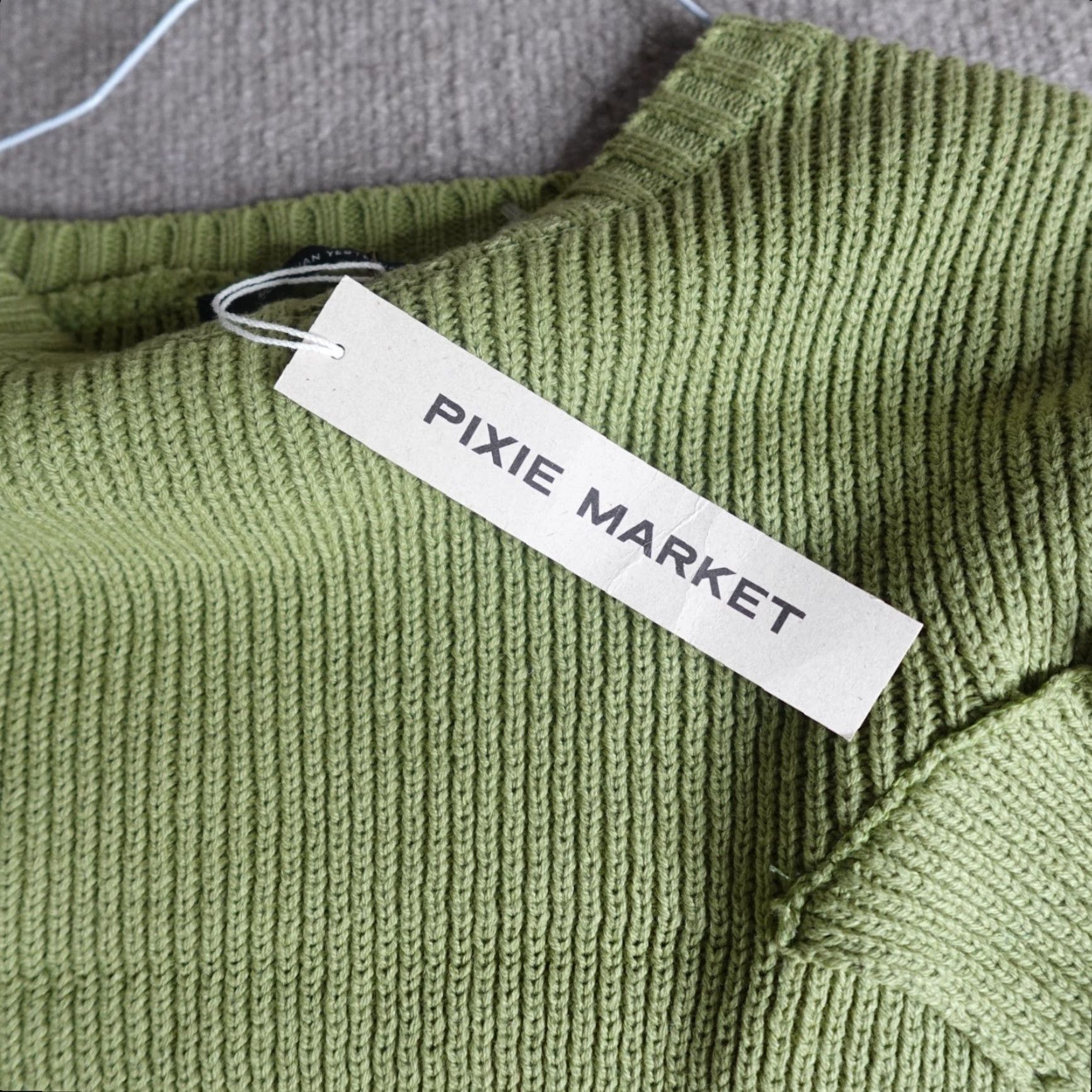 Vintage More Than Yesterday Womens Sweater M Green Solid Cold Shoulder Pullover Knit Long Sleeve Casual Vintage: No Size M / US 6-8 / IT 42-44 - 2 Thumbnail