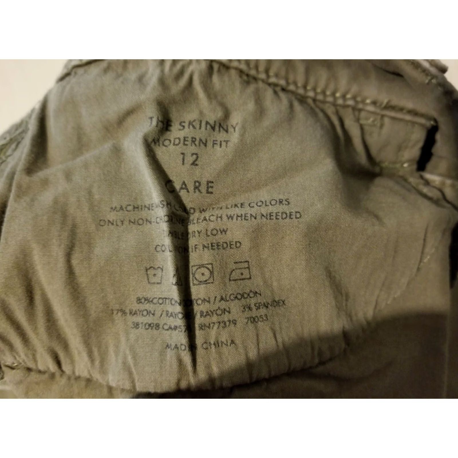 Ann Taylor Womens Ann Taylor Khaki Dress Pants 12 Cotton Slack Chino Trouser Stretch Beige Regular Pants Womens Size 34" / US 12 / IT 48 - 6 Thumbnail