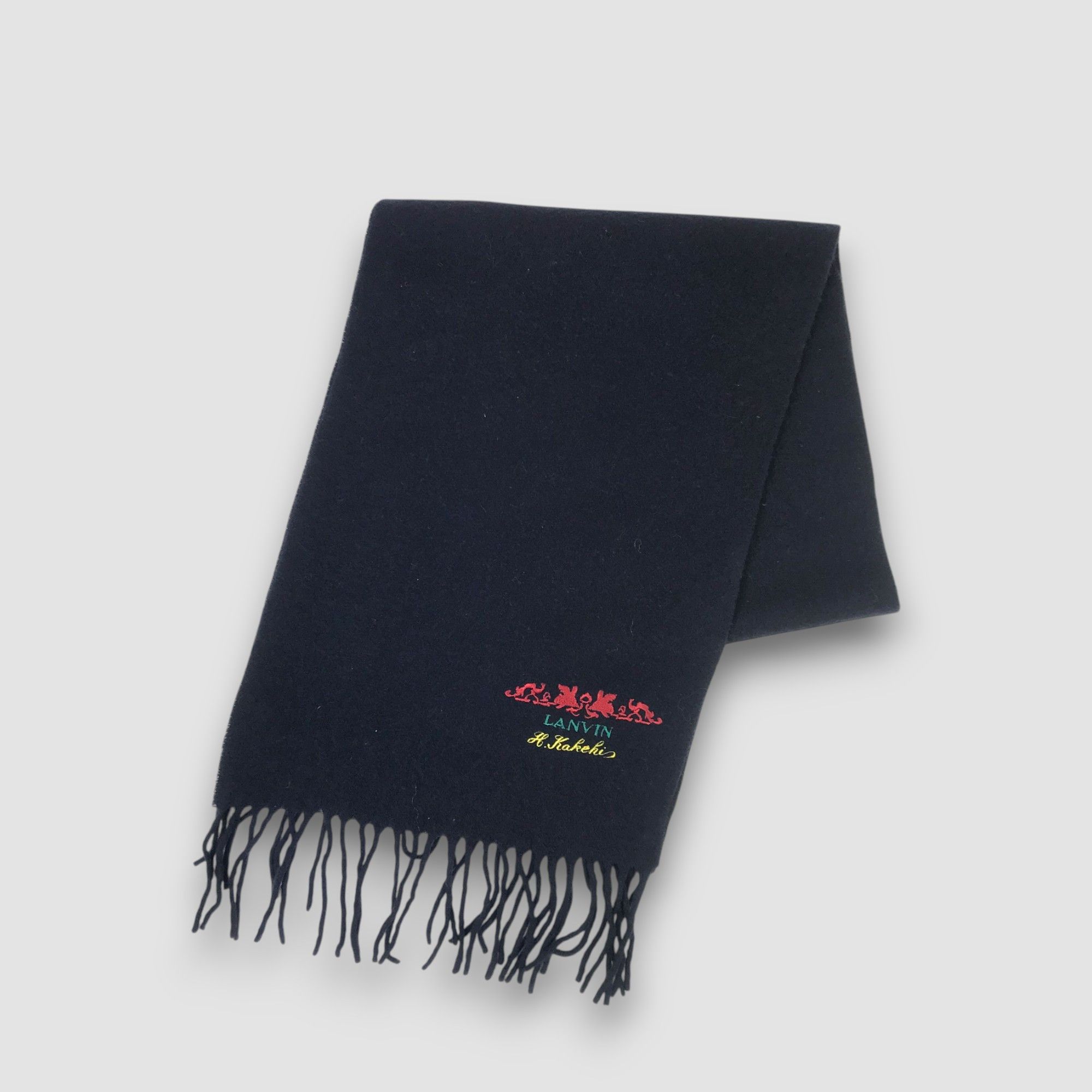 Lanvin Vintage Lanvin Scarf Muffler Wool Fringe Winter Scarves Size ONE SIZE - 1 Thumbnail