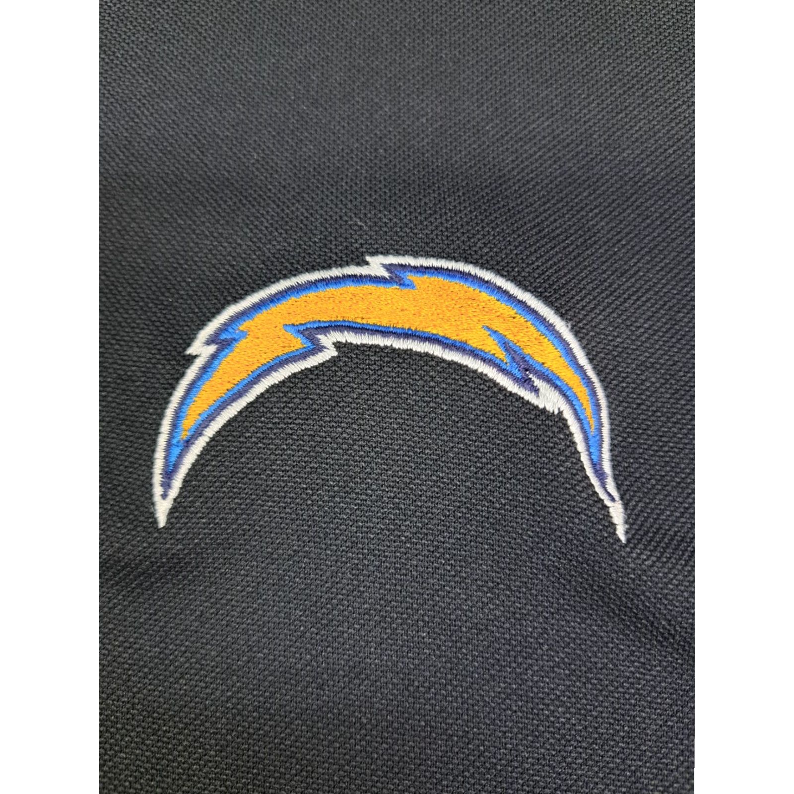 Vintage Antigua Polo Shirt Los Angeles Chargers Embroidered Bolt Short Sleeve Knit Polyester Black L Mens Regular Polo Size US L / EU 52-54 / 3 - 5 Thumbnail