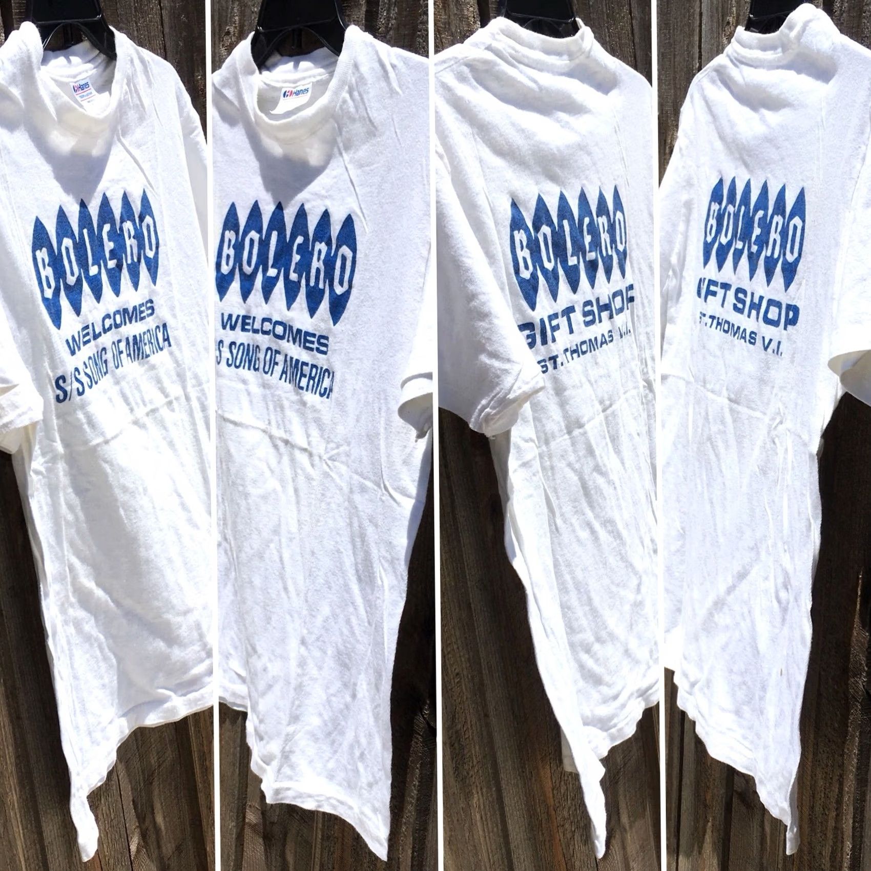 Hanes VINTAGE Hanes Bolero Welcomes S/S Song of America Graphic Tee Shirt Mens L White 1980s St. Thomas VI Gift Shop Size US L / EU 52-54 / 3 - 2 Thumbnail
