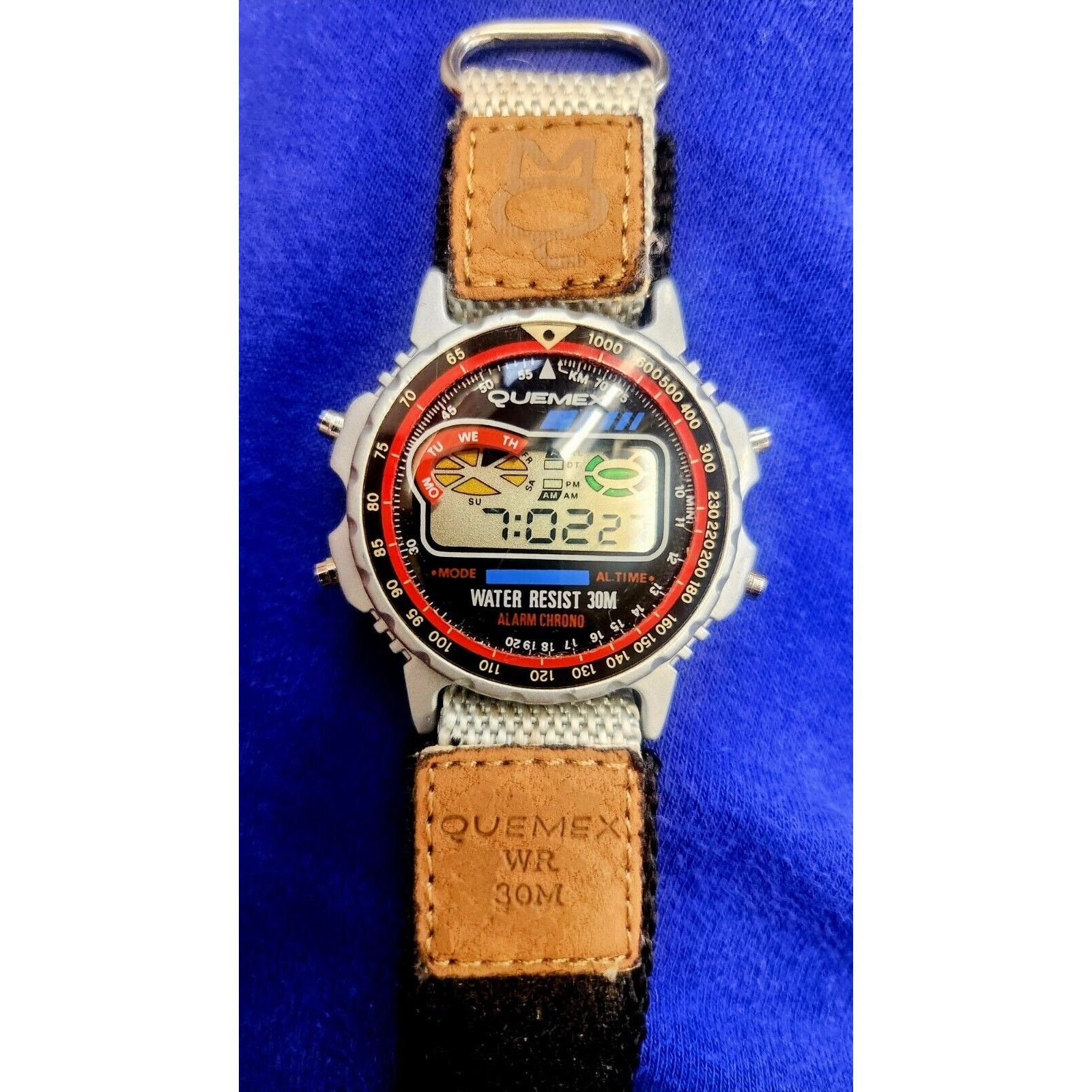 Other 90's Vintage QUEMEX Chrono Alarm Digital Watch Is Working Size ONE SIZE - 2 Thumbnail