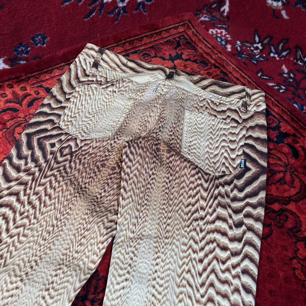 Roberto Cavalli Vintage Y2K Just Cavalli AllOver Optical Animal Print Pants Size 26" / US 2 / IT 38 - 5 Thumbnail