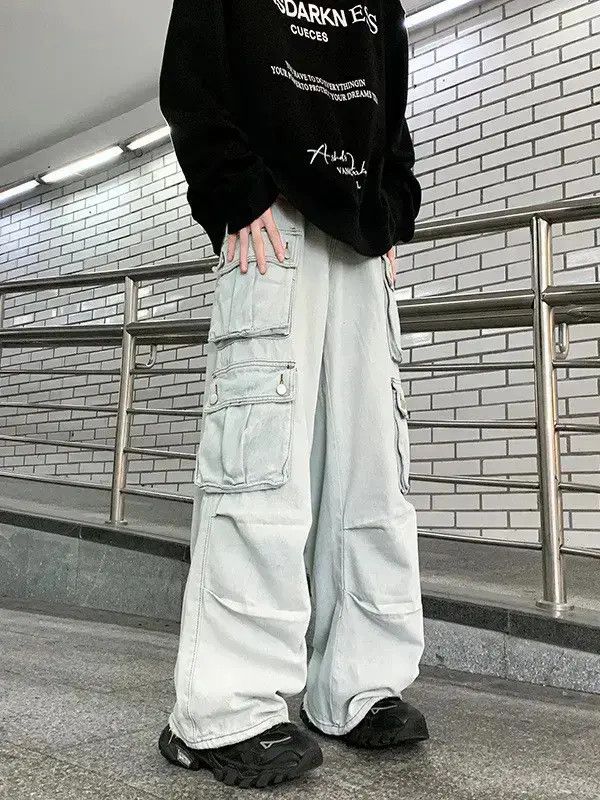 Japanese Brand Retro loose straight leg casual jeans Size US 32 / EU 48 - 2 Thumbnail