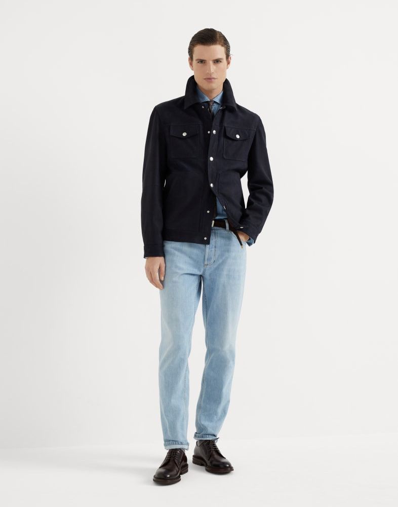 Brunello Cucinelli o1w1db10825 Leather Jacket in Navy Blue Size US M / EU 48-50 / 2 - 3 Thumbnail