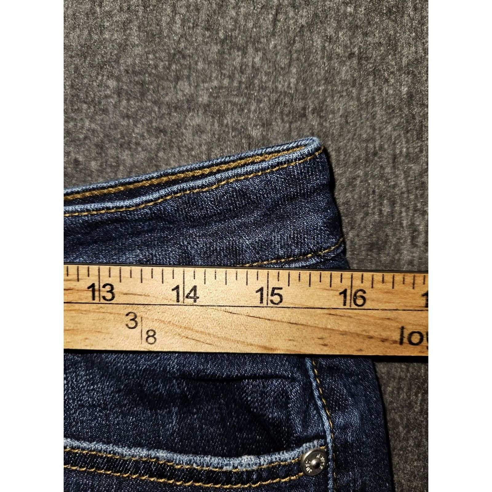 Denime JUST BLACK Shorts Womens 29 Blue Denim Distressed Cut-Off Raw Hem Made USA Denim Shorts Womens 29 Blue Stretch Pocket 5-Pocket Casual Summer Size 29" - 4 Thumbnail