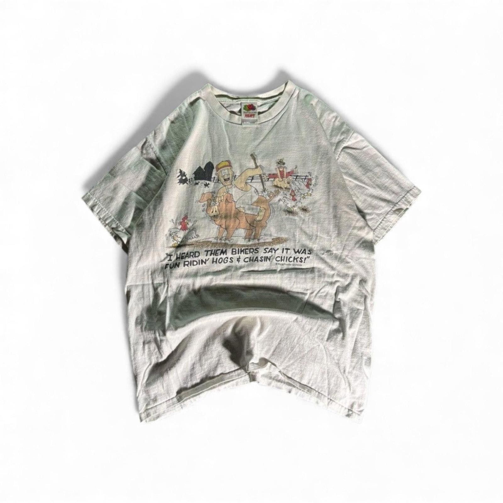 Fruit Of The Loom Vintage Comedy Bikers Tee Size US L / EU 52-54 / 3 - 1 Thumbnail