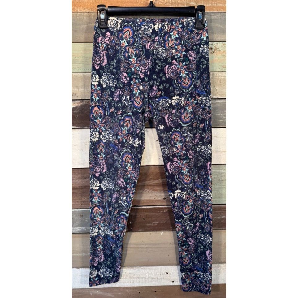 Other LuLaRoe Leggings OS One Size BLUE PATTERN Gently Used Size 29" - 1 Thumbnail