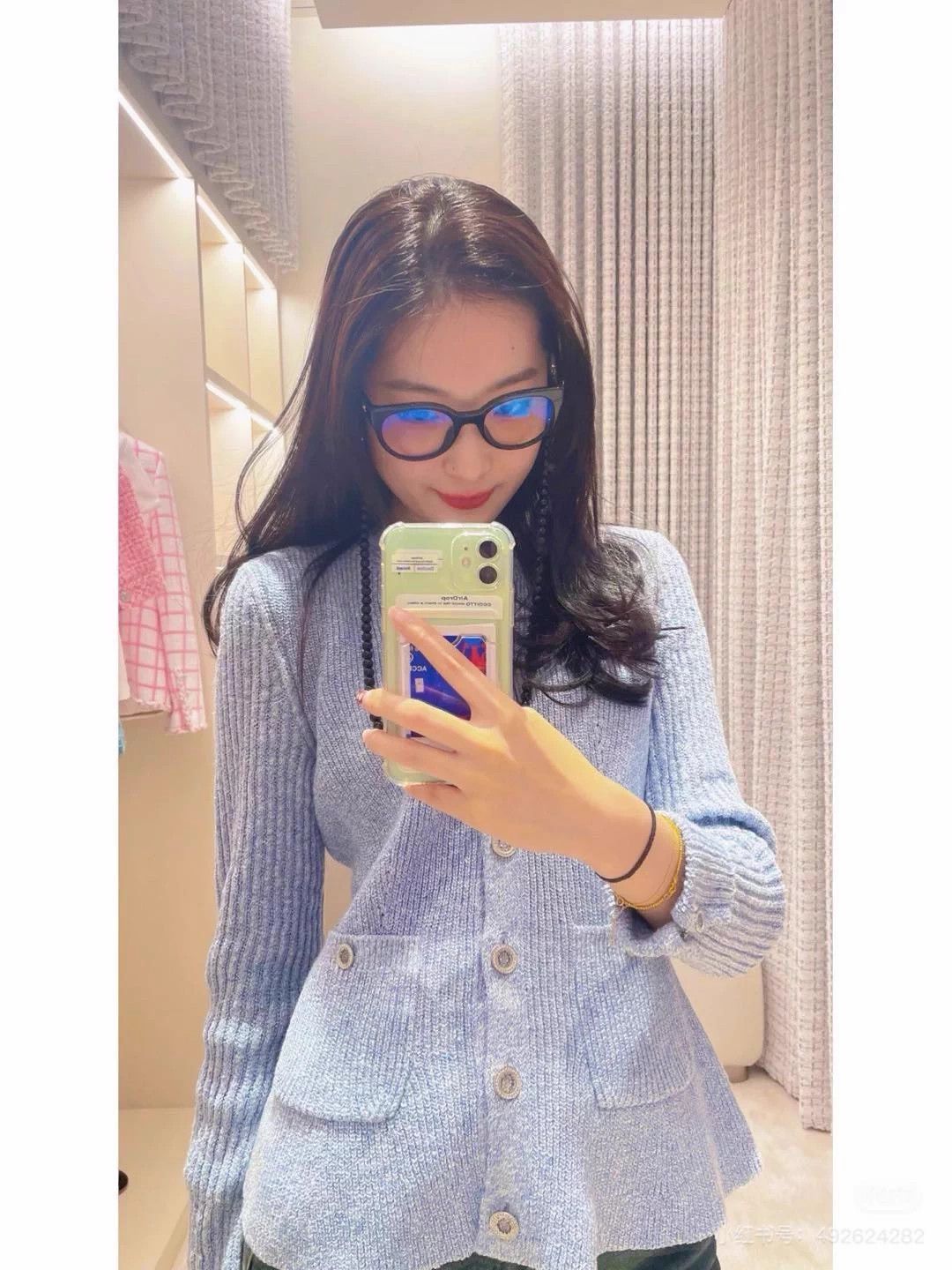 Chanel Chanel 23P Light Blue Crystal Button Waist Cardigan FR36 Size XS / US 0-2 / IT 36-38 - 9 Thumbnail