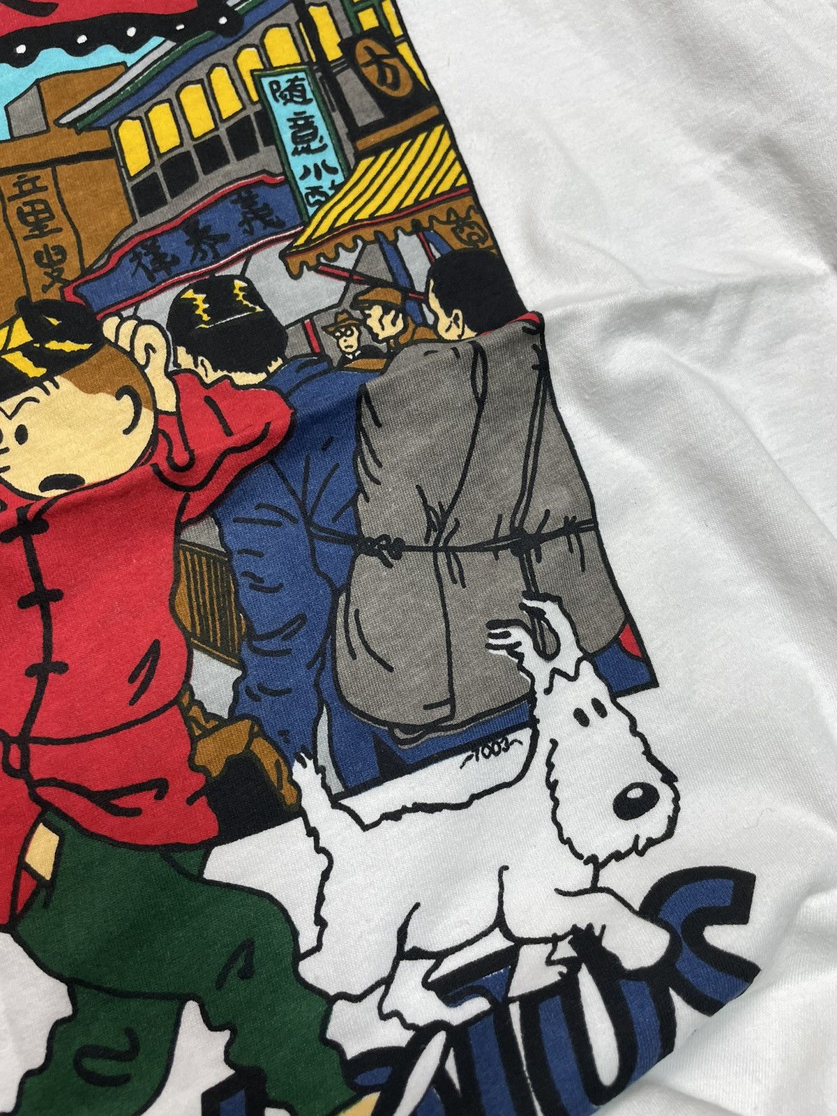 Cartoon Network Vtg Tintin Blue Lotus Comic Graphic Tee XL Size US XL / EU 56 / 4 - 5 Thumbnail