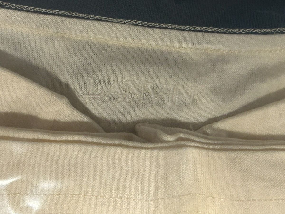 Lanvin LANVIN Slogan Print T-Shirt Large Cream Size US L / EU 52-54 / 3 - 4 Thumbnail