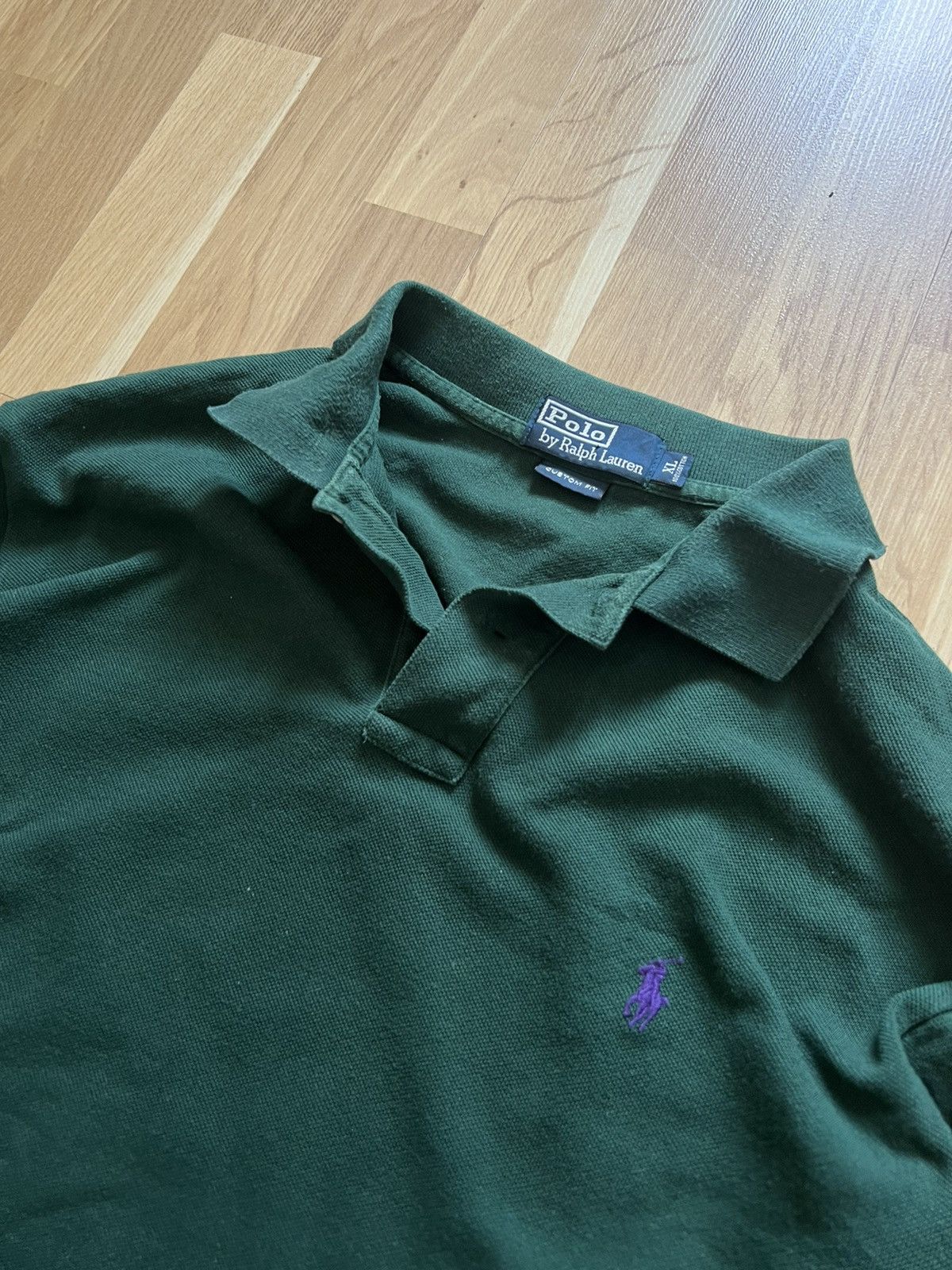 Polo Ralph Lauren × Ralph Lauren × Vintage Vintage polo Ralph Lauren rugby long sleeve green 90s Size US XL / EU 56 / 4 - 4 Thumbnail
