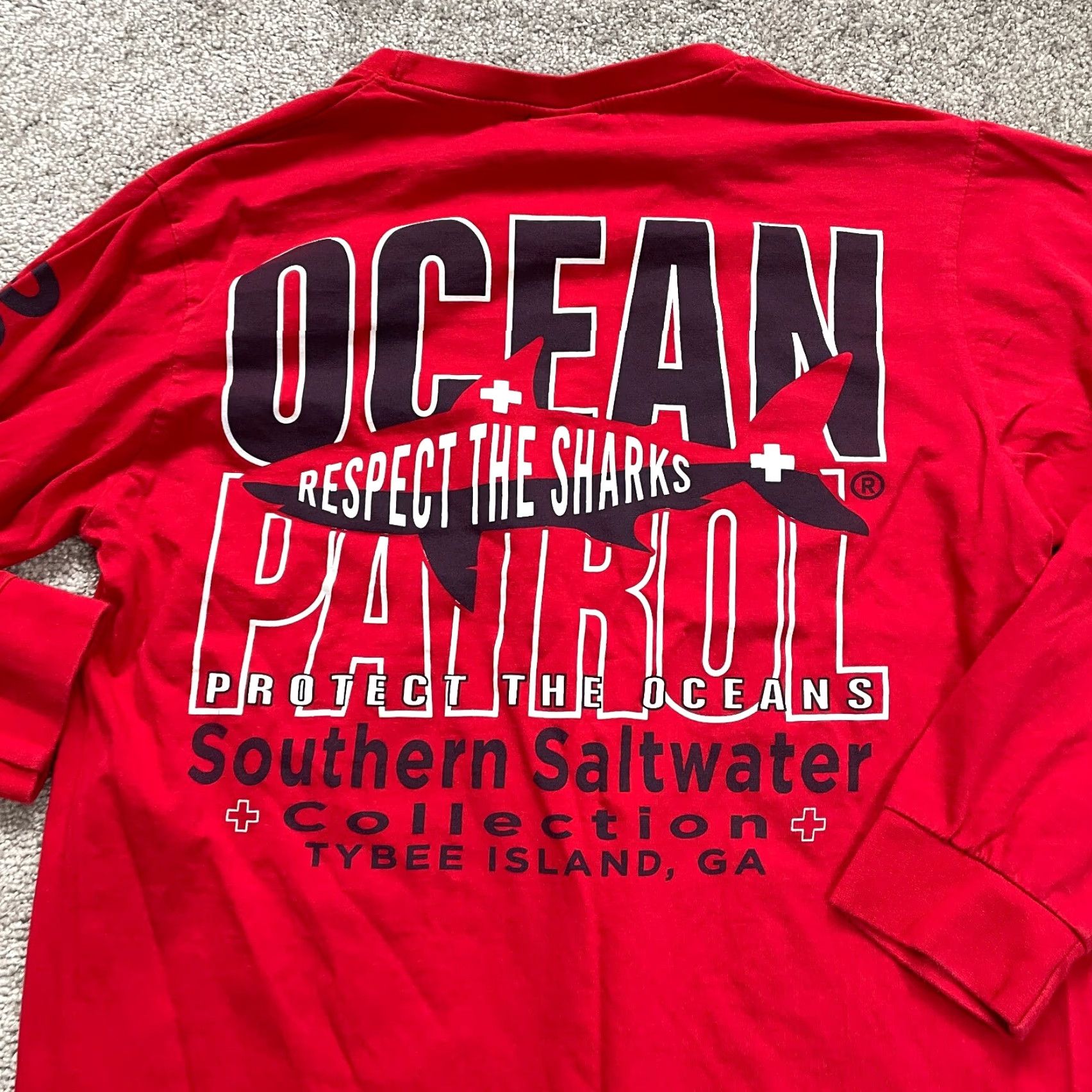 ESPIRIT VINTAGE? Ocean Spirit Shirt Womens Small Red Ocean Patrol Coastal Lifestyle Top Size S / US 4 / IT 40 - 3 Thumbnail