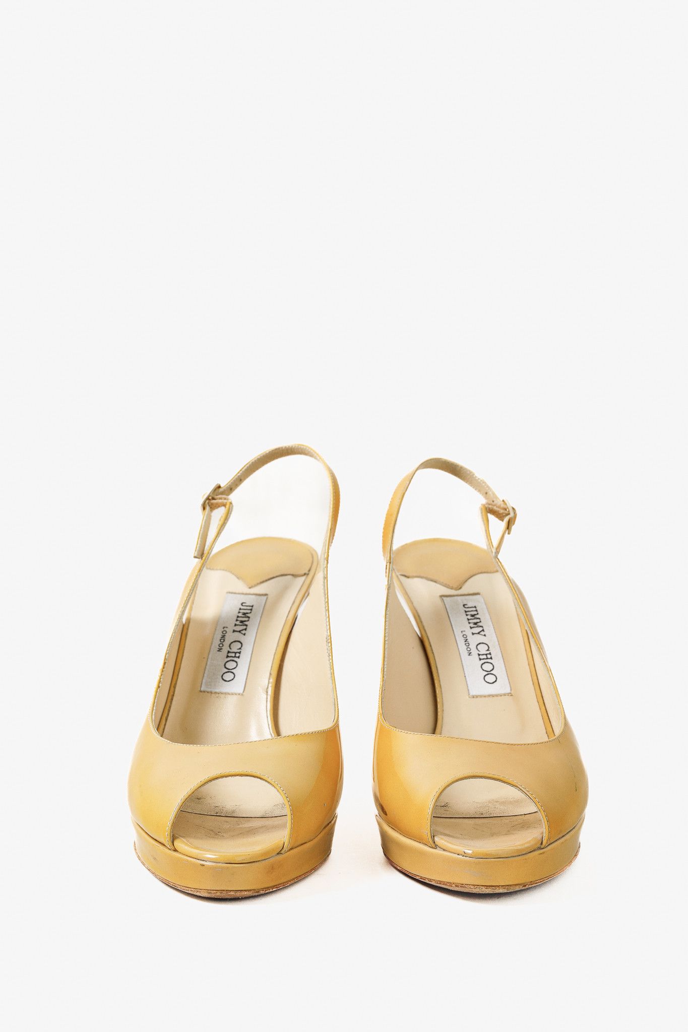 Jimmy Choo Jimmy Choo Nova Patent Platform Peep Toe Slingback Sandals Size US 8 / IT 38 - 2 Thumbnail