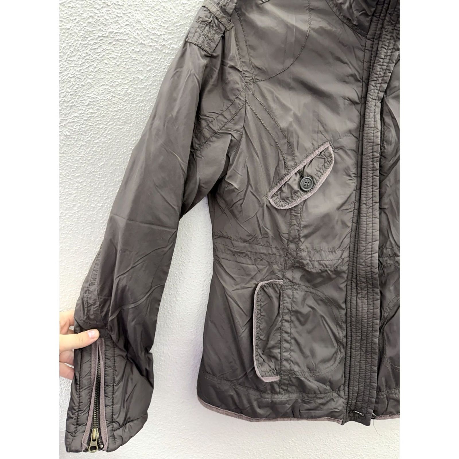 American Eagle Outfitters Y2K Jacket Medium Brown Zip Up Womens American Eagle Size M / US 6-8 / IT 42-44 - 2 Thumbnail