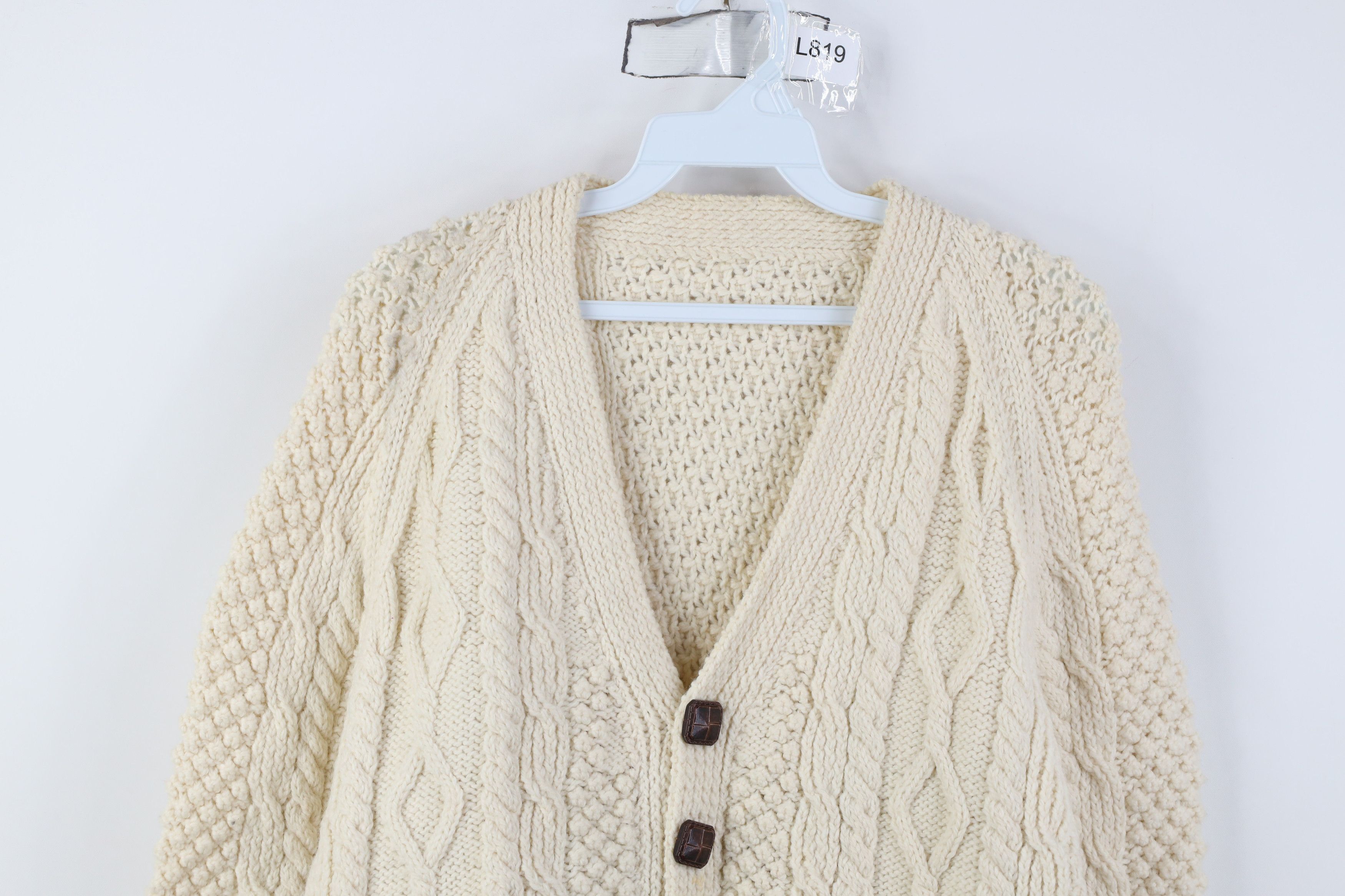 Vintage Vintage 50s 60s Streetwear Wool Fisherman Cardigan Sweater Size US M / EU 48-50 / 2 - 2 Thumbnail
