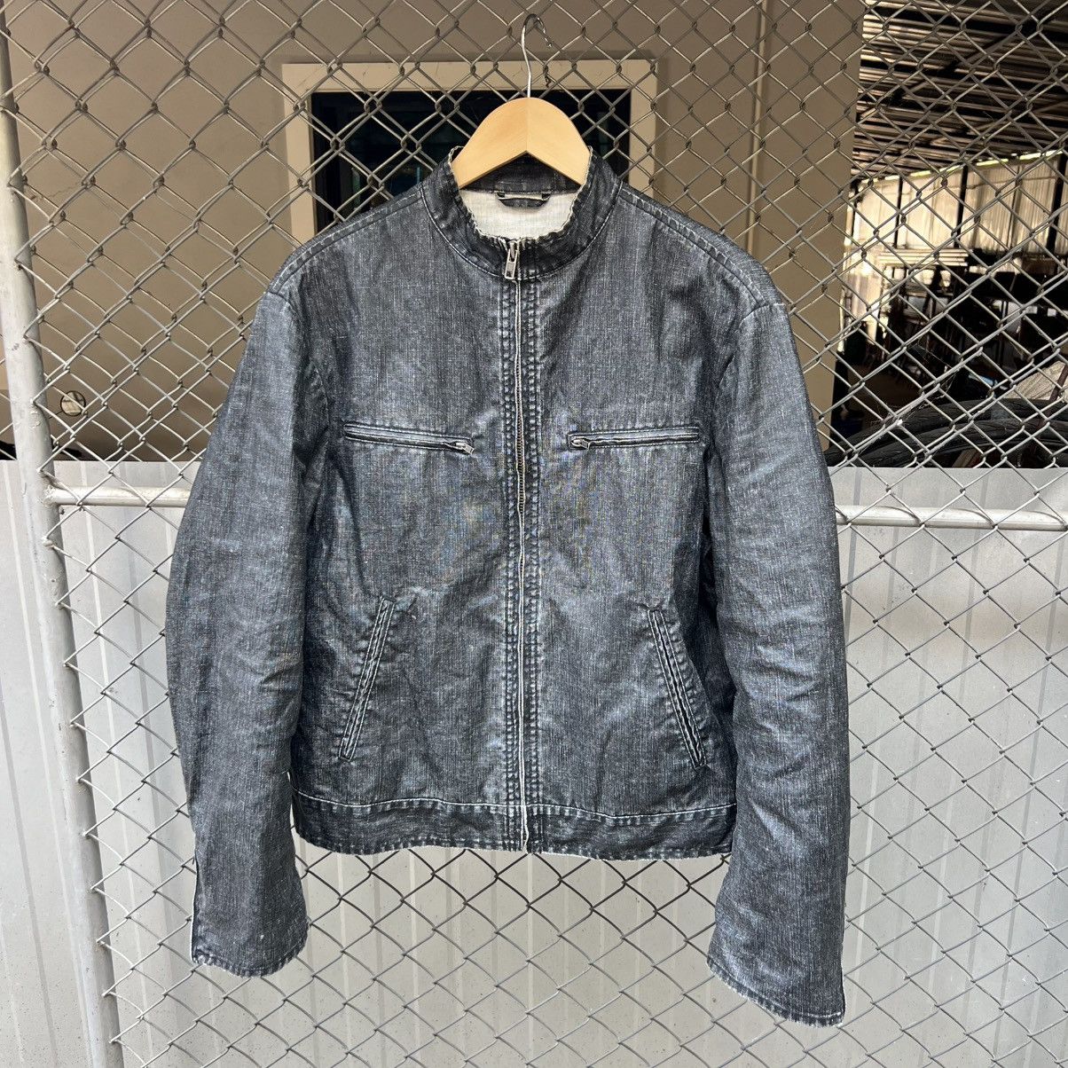Calvin Klein × Vintage 🔥Rare 🔥Vintage Calvin Klein Linen Jacket Bikers Style Size US L / EU 52-54 / 3 - 5 Thumbnail