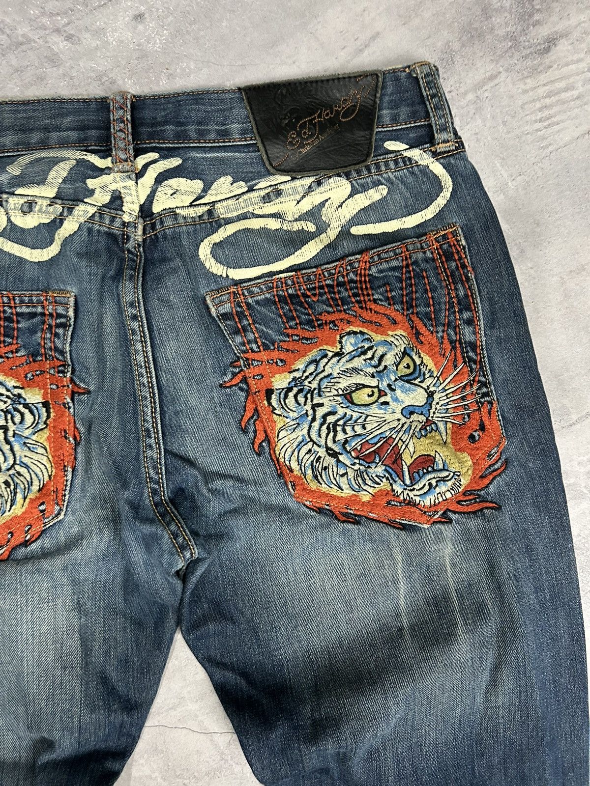 Ed Hardy Rare Ed Hardy Jeans Embroidered Tigers Size US 32 / EU 48 - 4 Thumbnail