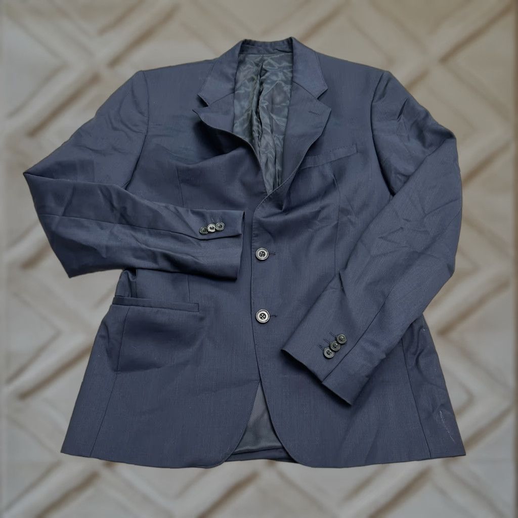 Zara Zara Man Blazer Jacket Mens 38 Navy Blue Wool Cashmere Single Breasted Suit Work Size 38R - 1 Thumbnail