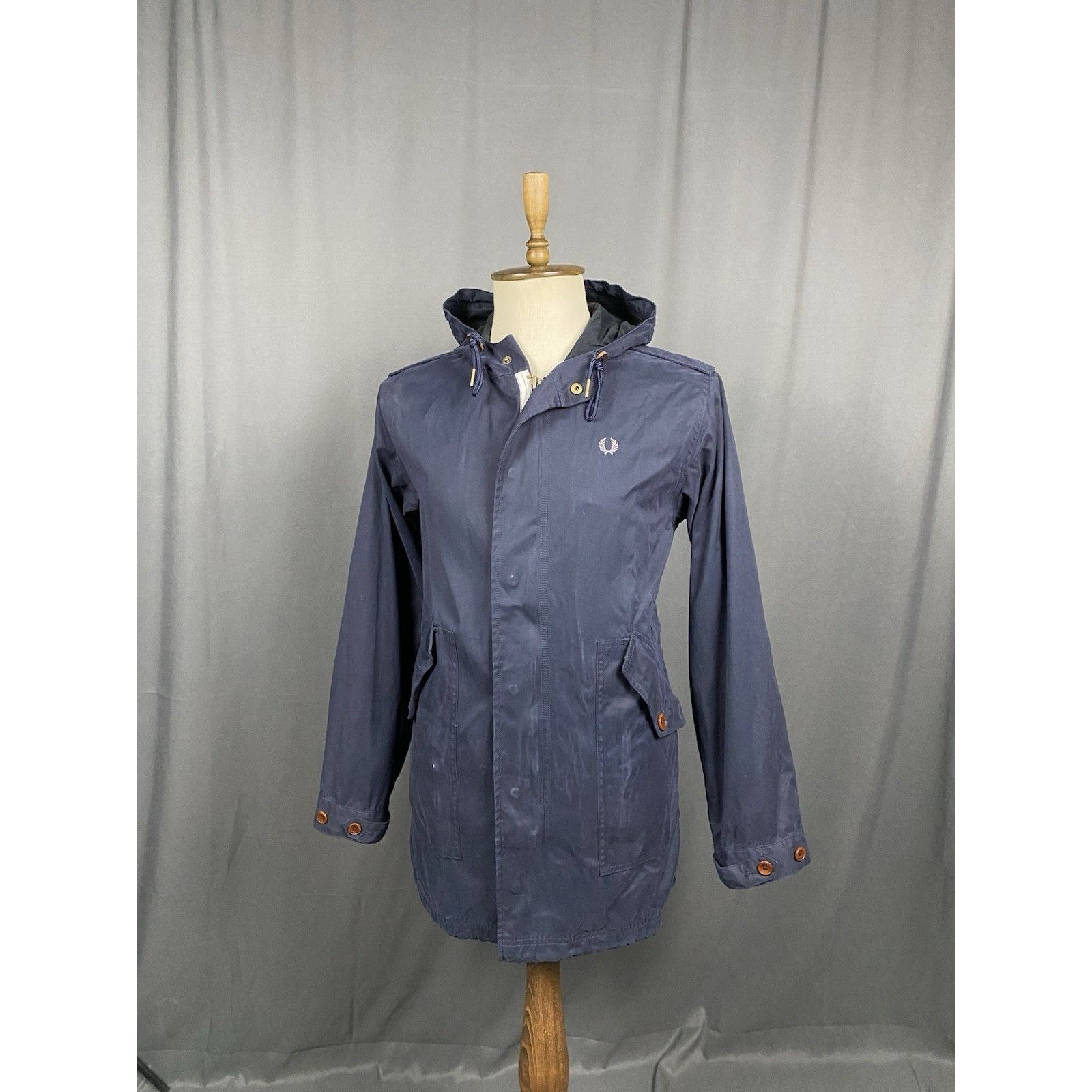 Fred Perry Fred Perry Men's Bue Hooded Parka Jacket Size S Size US S / EU 44-46 / 1 - 4 Thumbnail